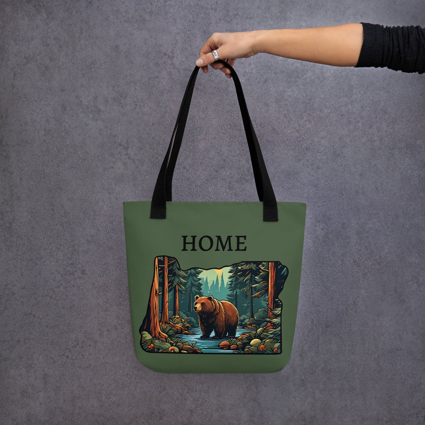 Oregon Bear In The Forest Tote Bag - Tote Bags - Discovery Co.