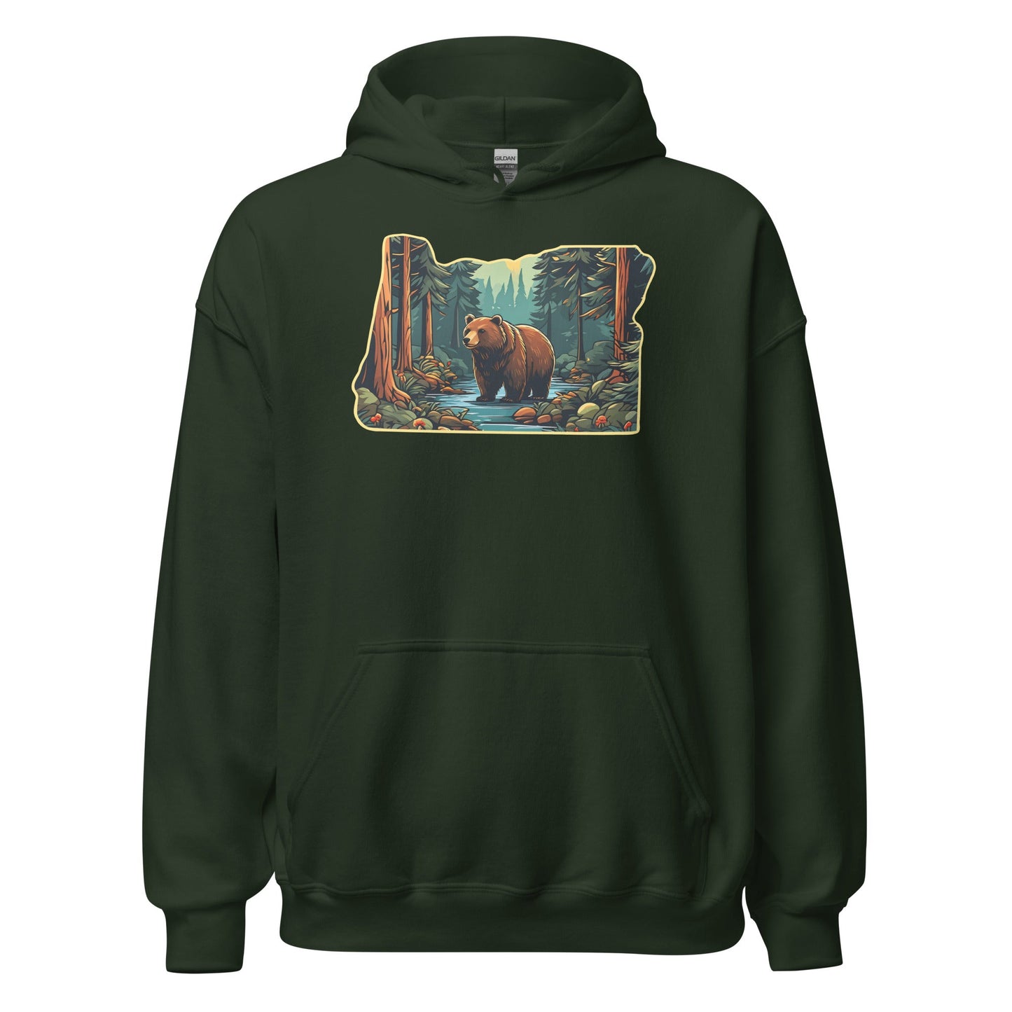 Oregon Bear In The Forest Women's (Unisex) Hoodie - Hoodies - Discovery Co.