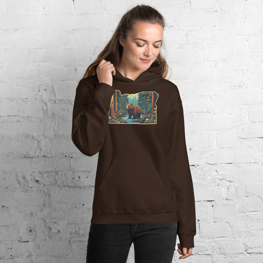 Oregon Bear In The Forest Women's (Unisex) Hoodie - Hoodies - Discovery Co.