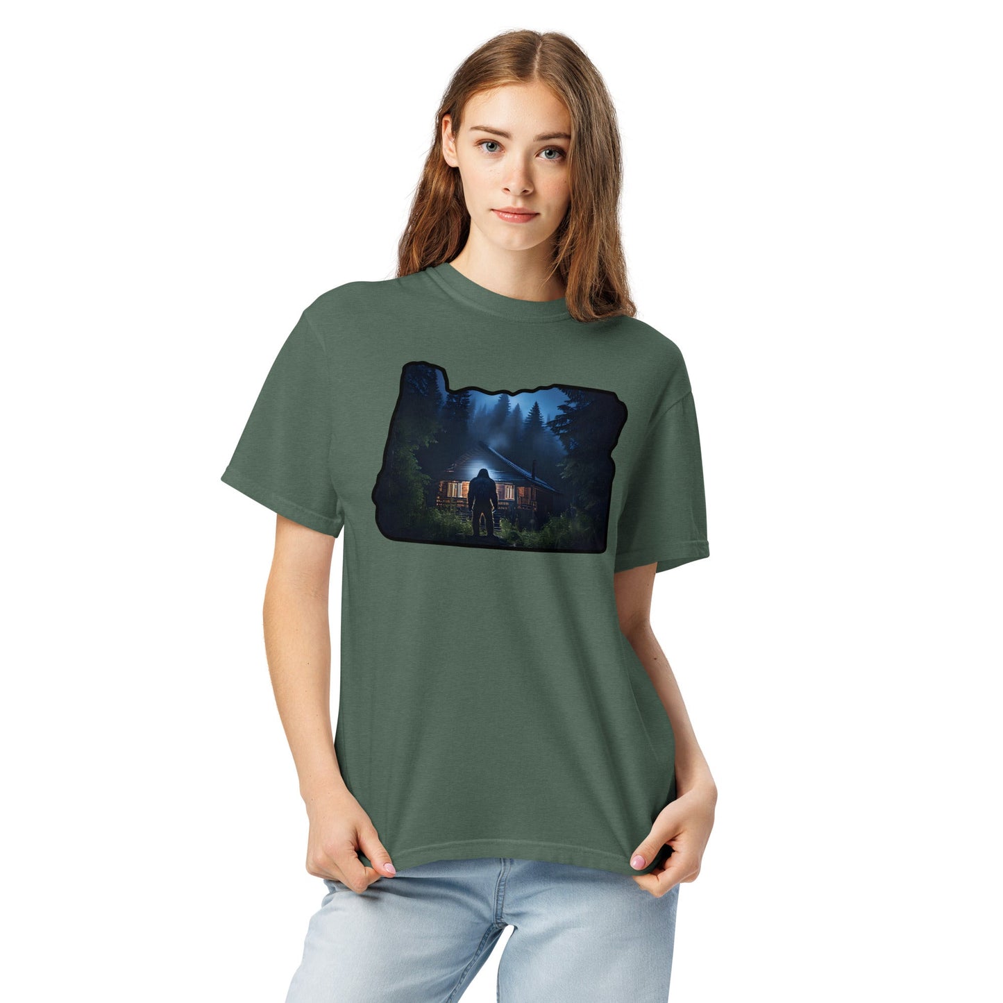 Oregon Bigfoot Visit Women's (Unisex) Premium Tee - Women's Shirts - Discovery Co.