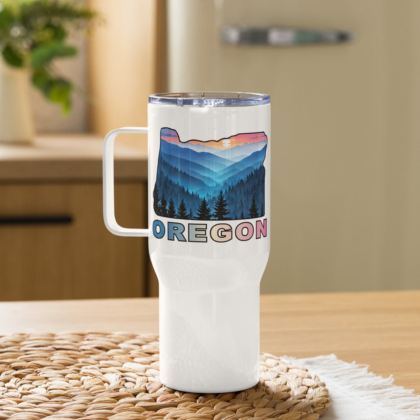 Oregon Blue Mountain II Travel Mug With Handle (25 oz and 40 oz) - Travel Mug - Discovery Co.