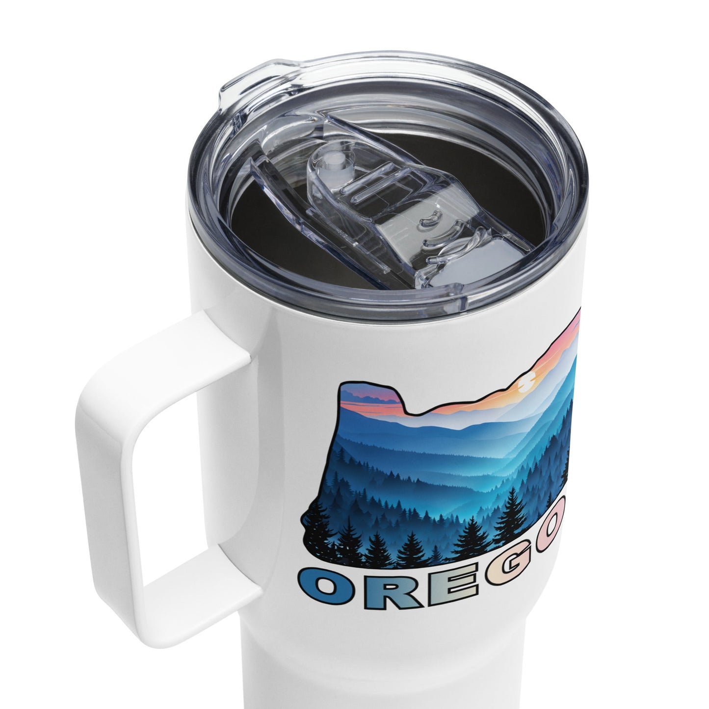Oregon Blue Mountain II Travel Mug With Handle (25 oz and 40 oz) - Travel Mug - Discovery Co.