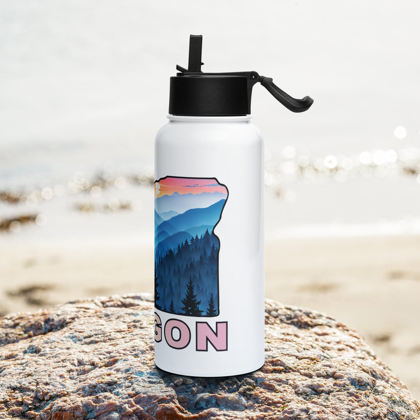 Oregon Blue Mountains II Stainless Steel Water Bottle With Straw Lid - Stainless Steel Water Bottle With Straw Lid - Discovery Co.