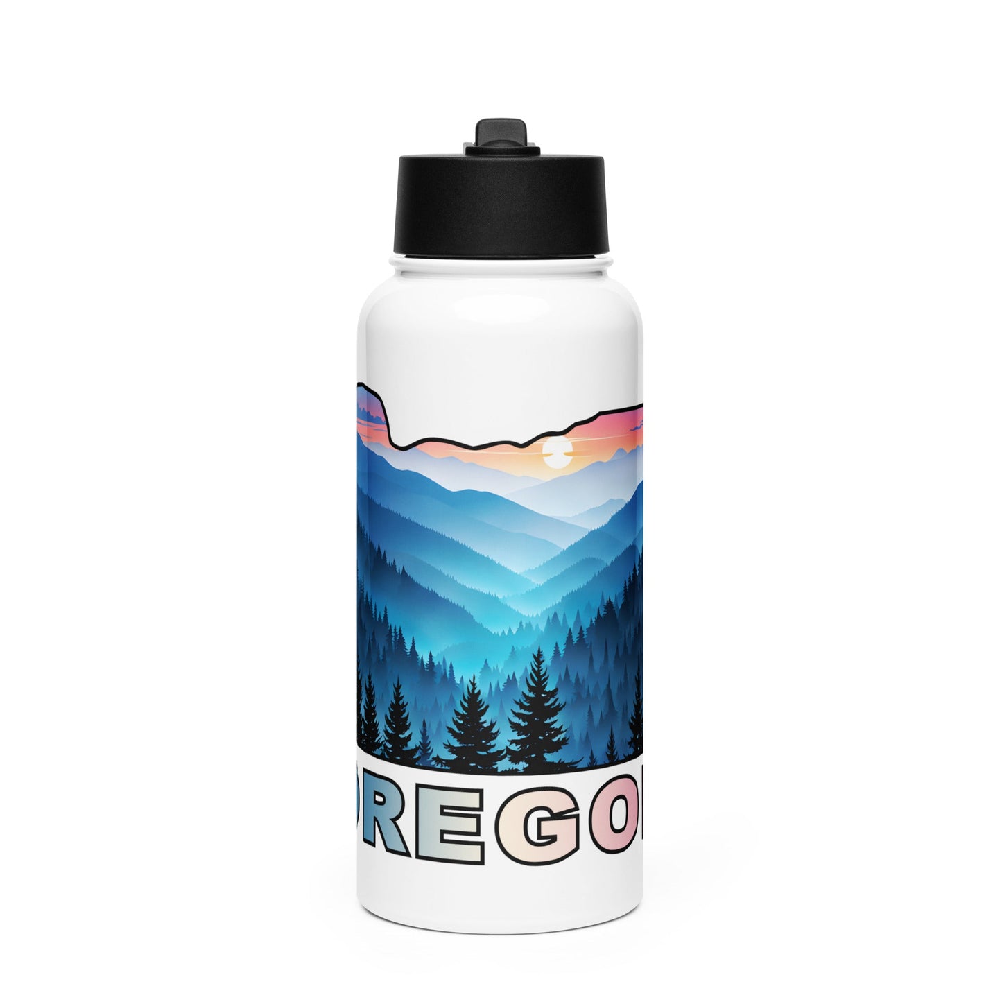 Oregon Blue Mountains II Stainless Steel Water Bottle With Straw Lid - Stainless Steel Water Bottle With Straw Lid - Discovery Co.
