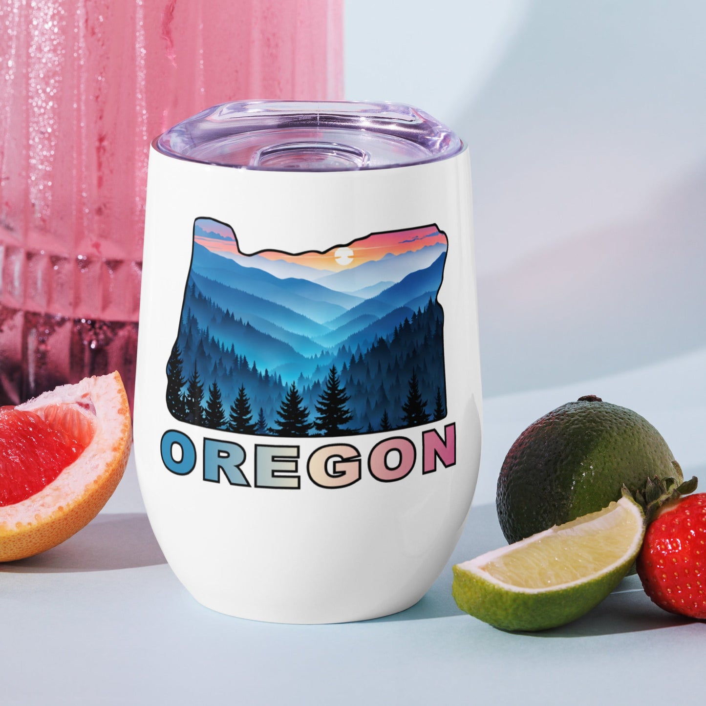 Oregon Blue Mountains II Stainless Steel Wine Tumbler - Steel Tumbler - Discovery Co.