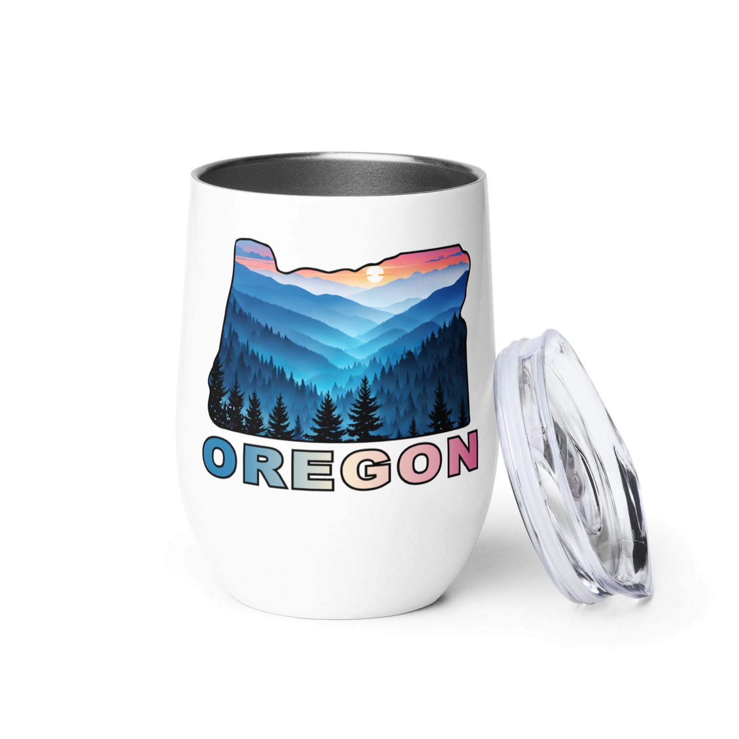 Oregon Blue Mountains II Stainless Steel Wine Tumbler - Steel Tumbler - Discovery Co.