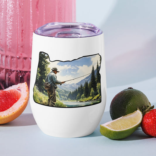 Oregon Fishermen Stainless Steel Wine Tumbler - Steel Tumbler - Discovery Co.