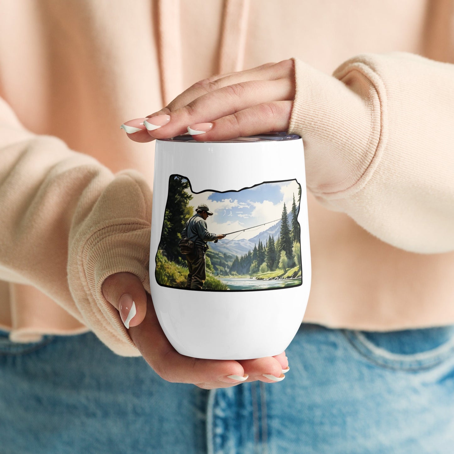 Oregon Fishermen Stainless Steel Wine Tumbler - Steel Tumbler - Discovery Co.