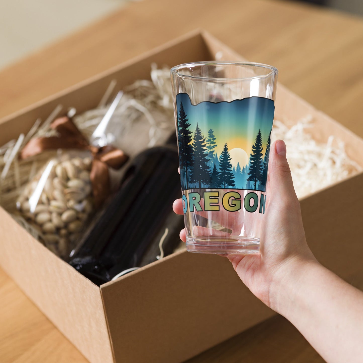 Oregon Sunset Forest II Pint Glass - Beer Glass - Discovery Co.