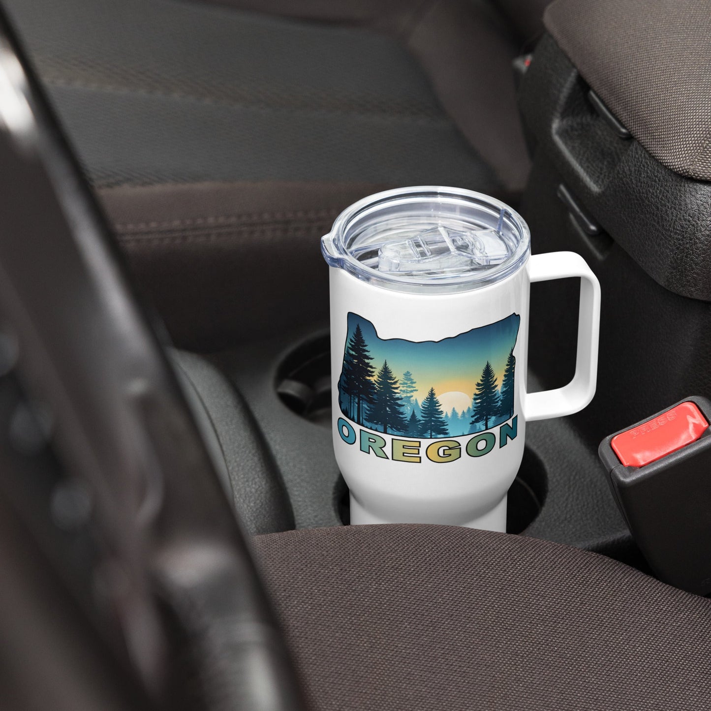 Oregon Sunset Forest II Travel Mug With Handle (25 oz and 40 oz) - Travel Mug - Discovery Co.