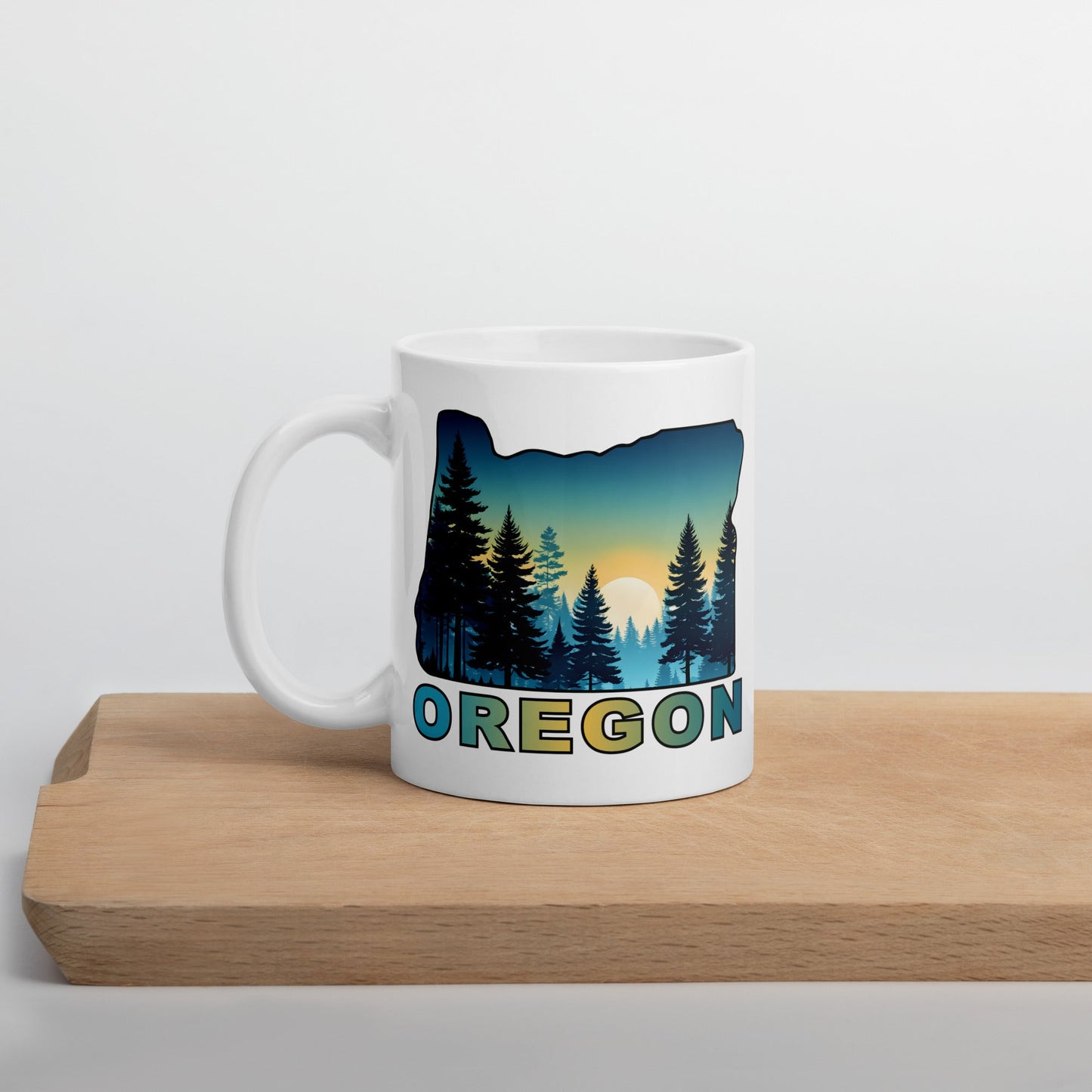 Oregon Sunset Forest II White Glossy Mug (11 oz, 15 oz, 20 oz) - Mugs - Discovery Co.