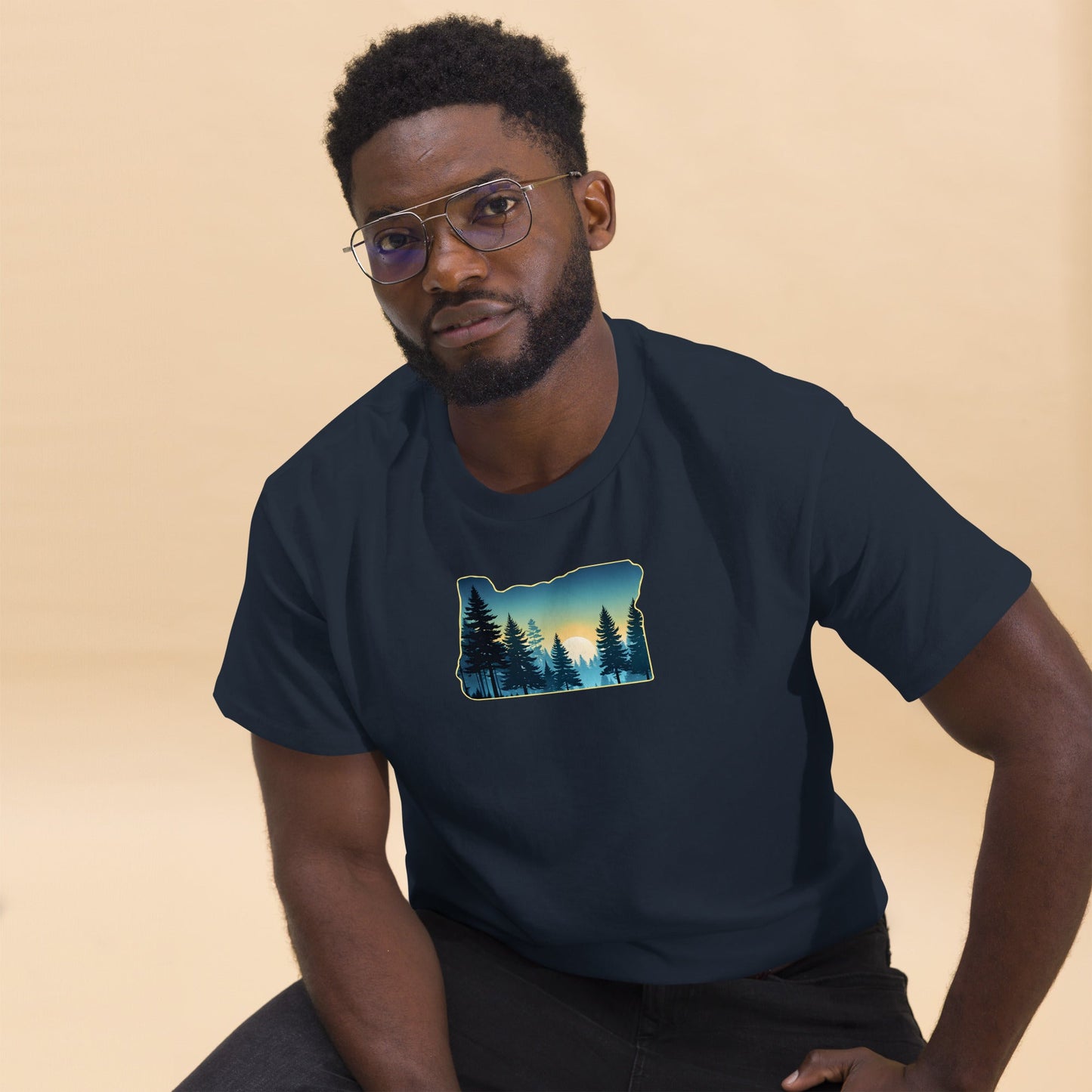 Oregon Sunset Forest Men's (Unisex) Classic Tee - Men's Shirts - Discovery Co.