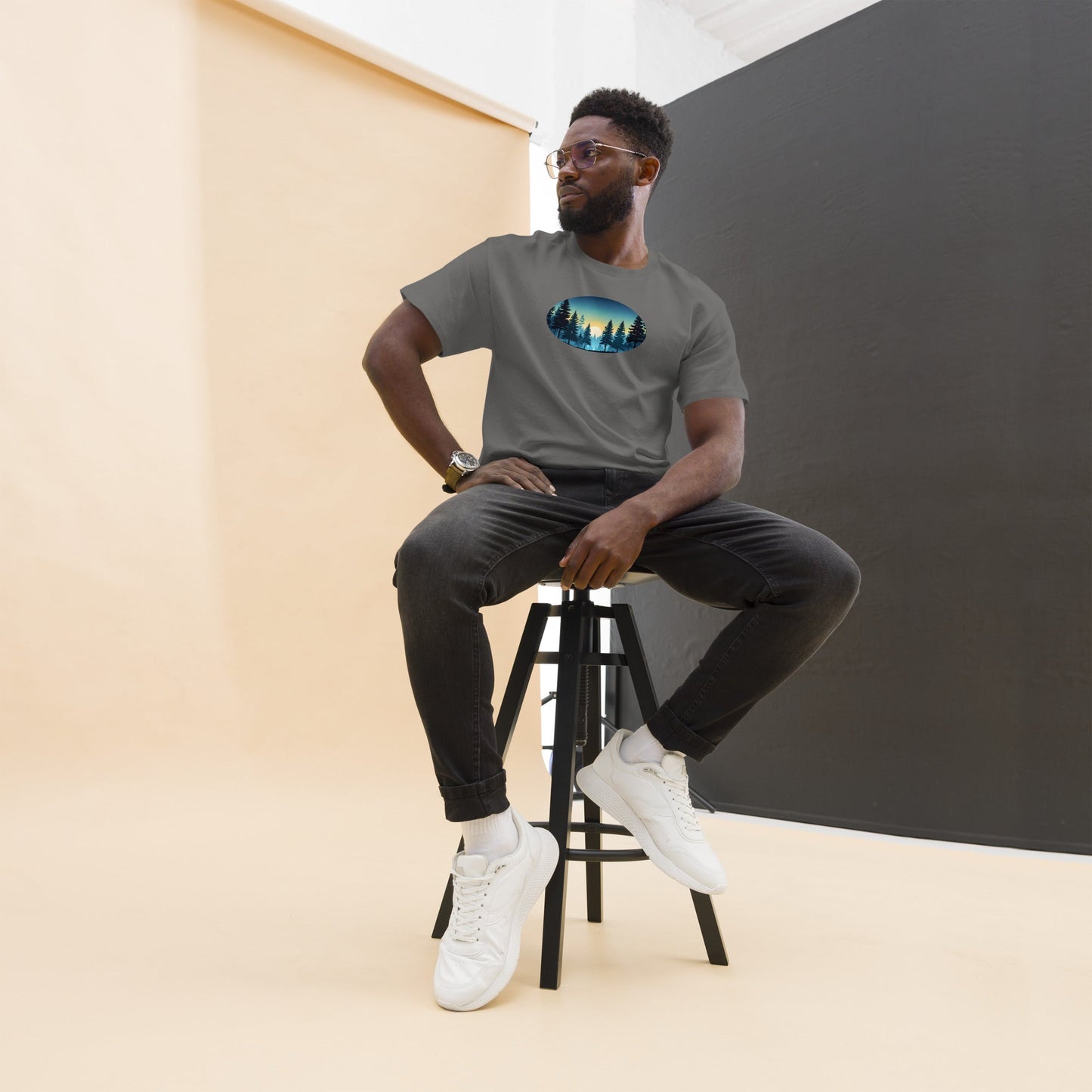Oval Sunset Forest Men's (Unisex) Classic Tee - Men's Shirts - Discovery Co.