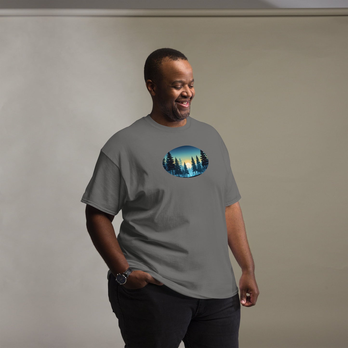 Oval Sunset Forest Men's (Unisex) Classic Tee - Men's Shirts - Discovery Co.