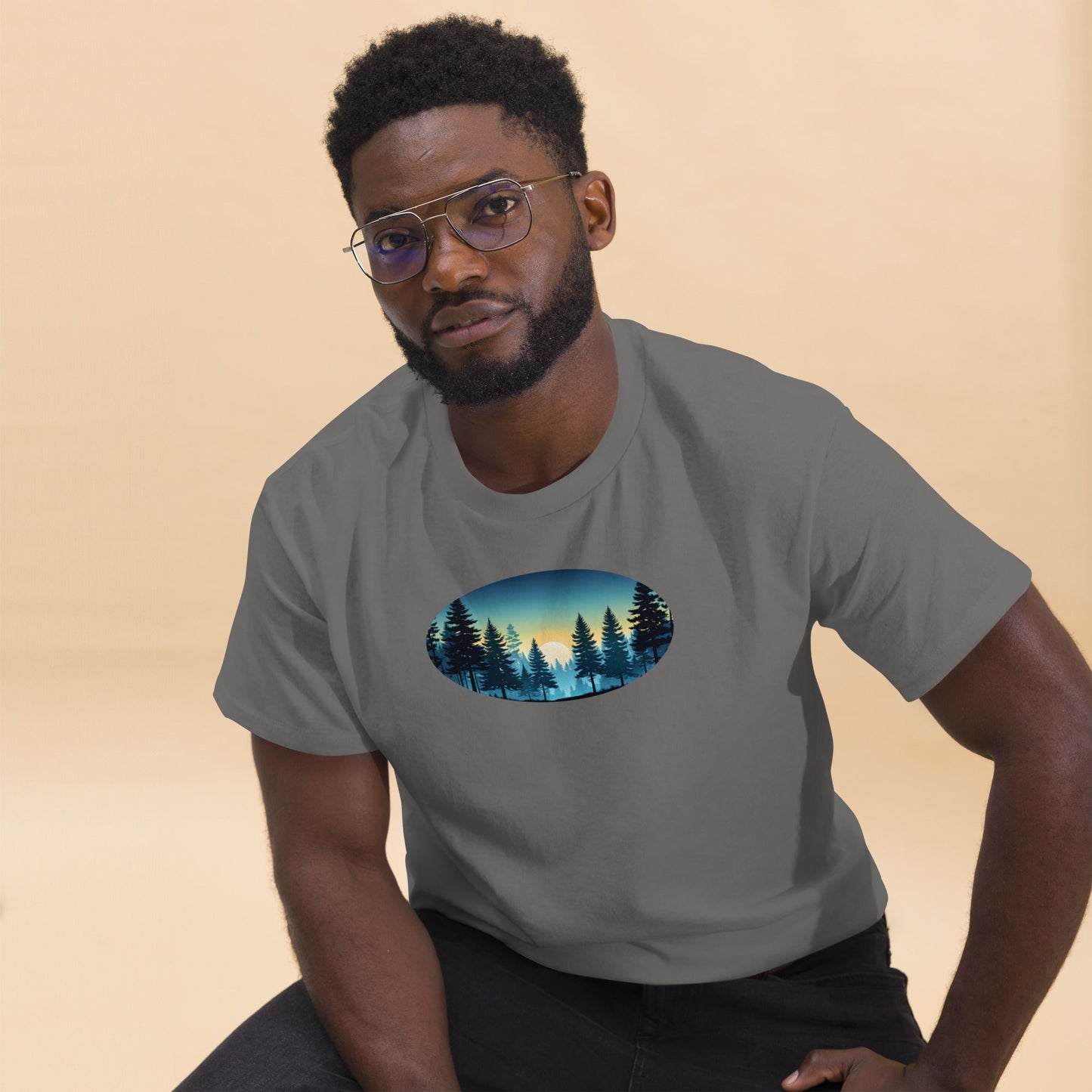 Oval Sunset Forest Men's (Unisex) Classic Tee - Men's Shirts - Discovery Co.