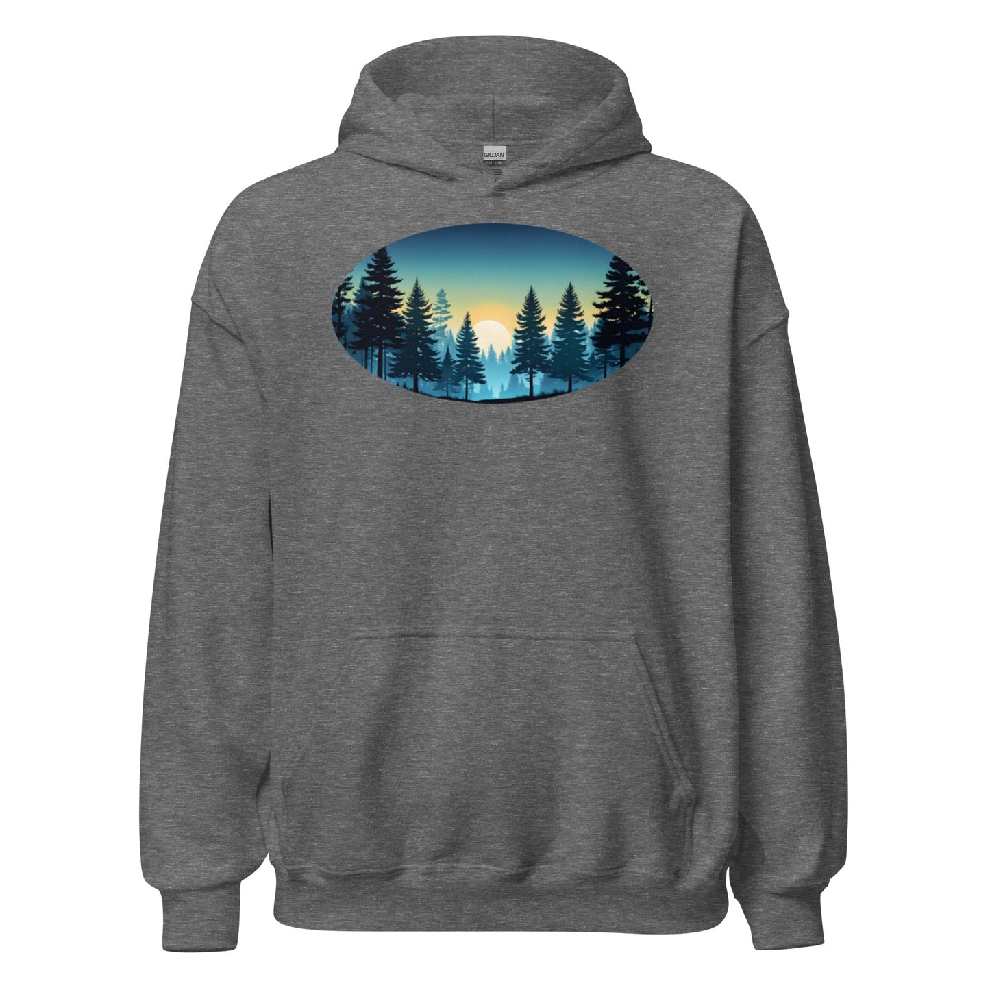 Oval Sunset Forest Men's (Unisex) Hoodie - Hoodies - Discovery Co.