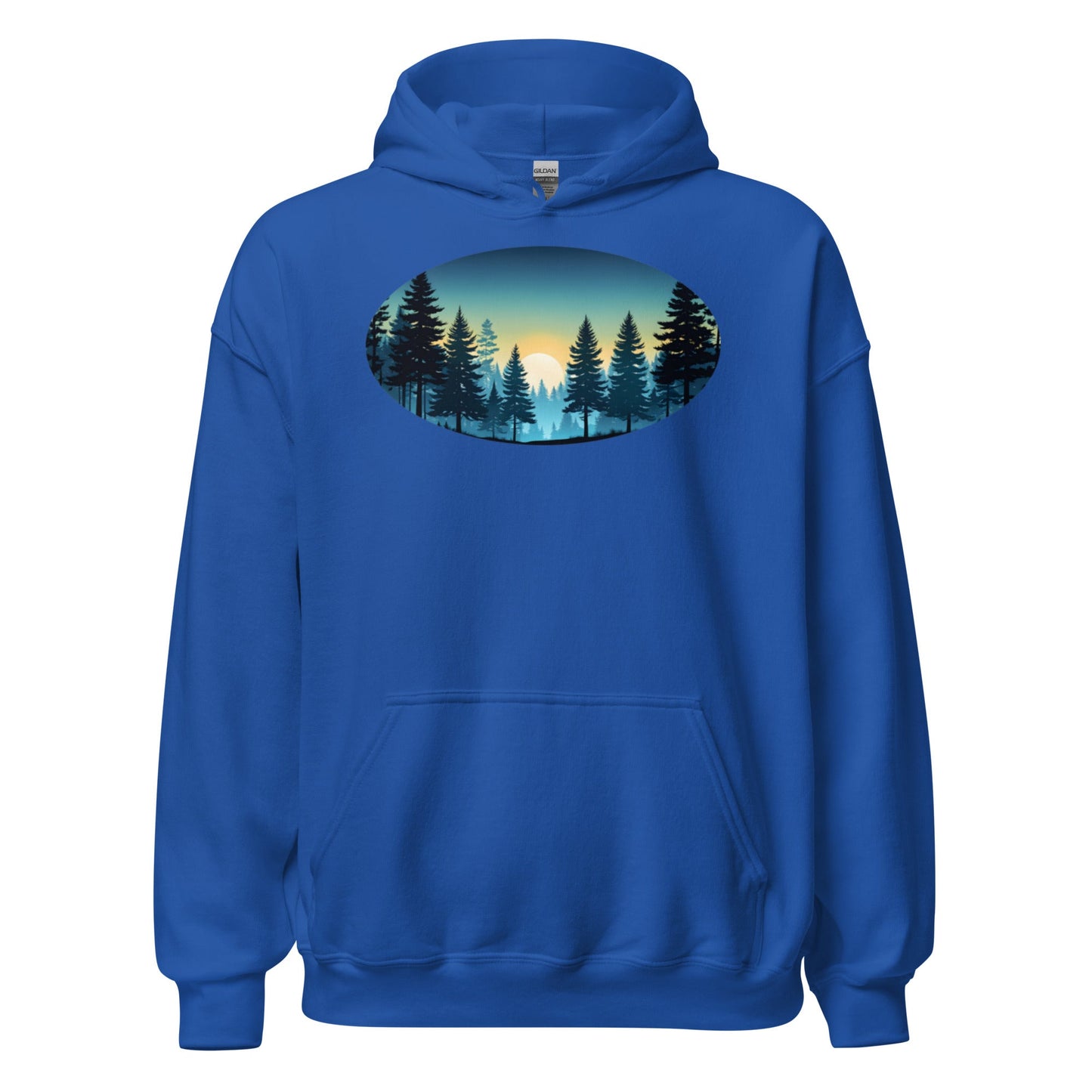 Oval Sunset Forest Men's (Unisex) Hoodie - Hoodies - Discovery Co.