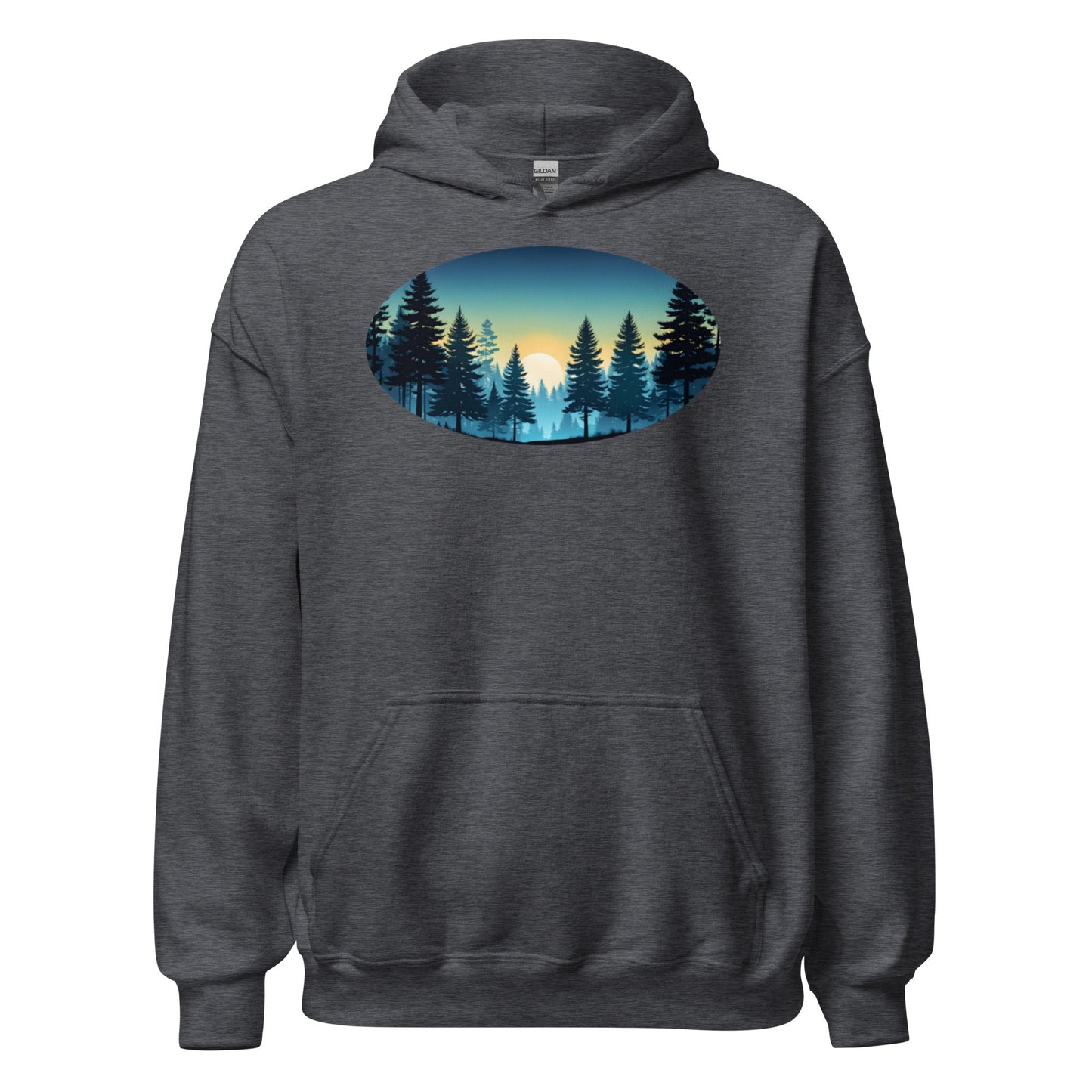 Oval Sunset Forest Men's (Unisex) Hoodie - Hoodies - Discovery Co.