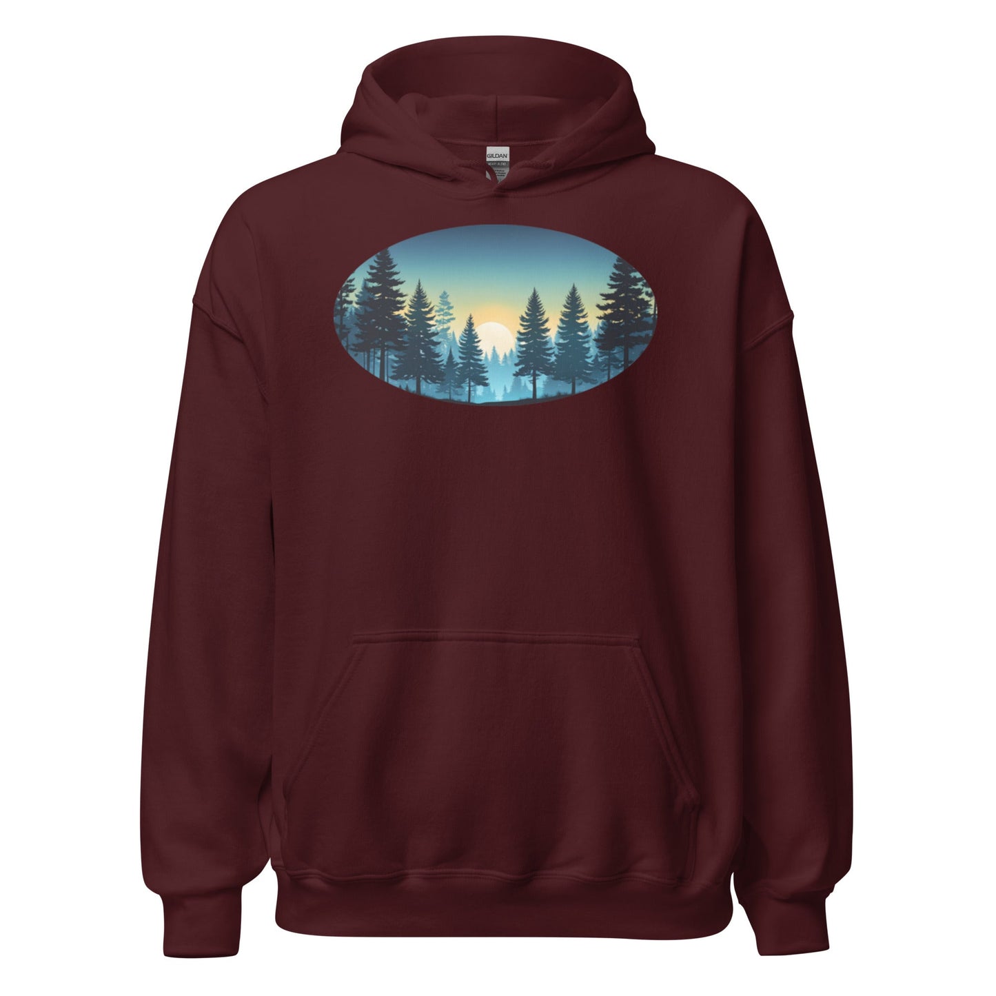 Oval Sunset Forest Men's (Unisex) Hoodie - Hoodies - Discovery Co.