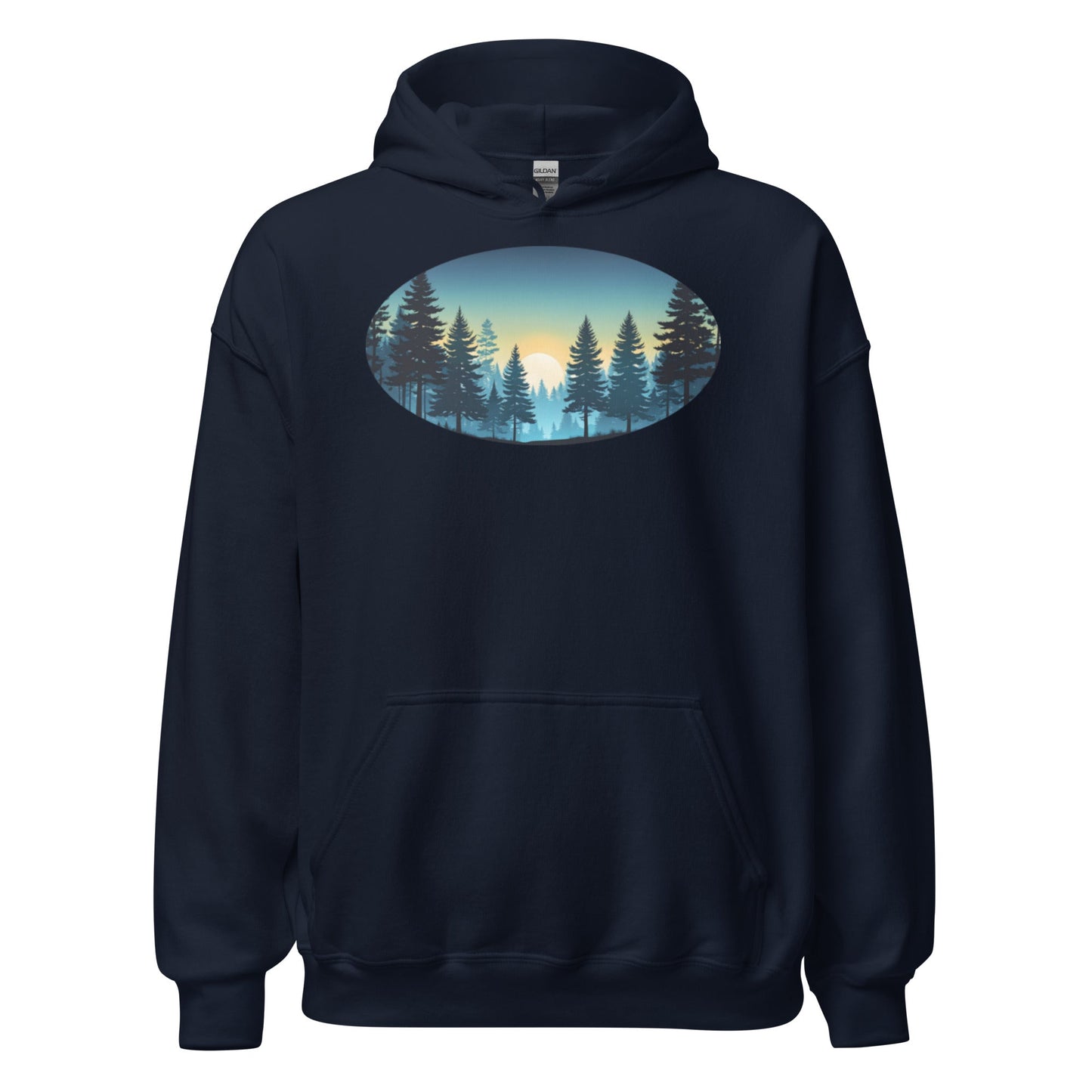Oval Sunset Forest Men's (Unisex) Hoodie - Hoodies - Discovery Co.