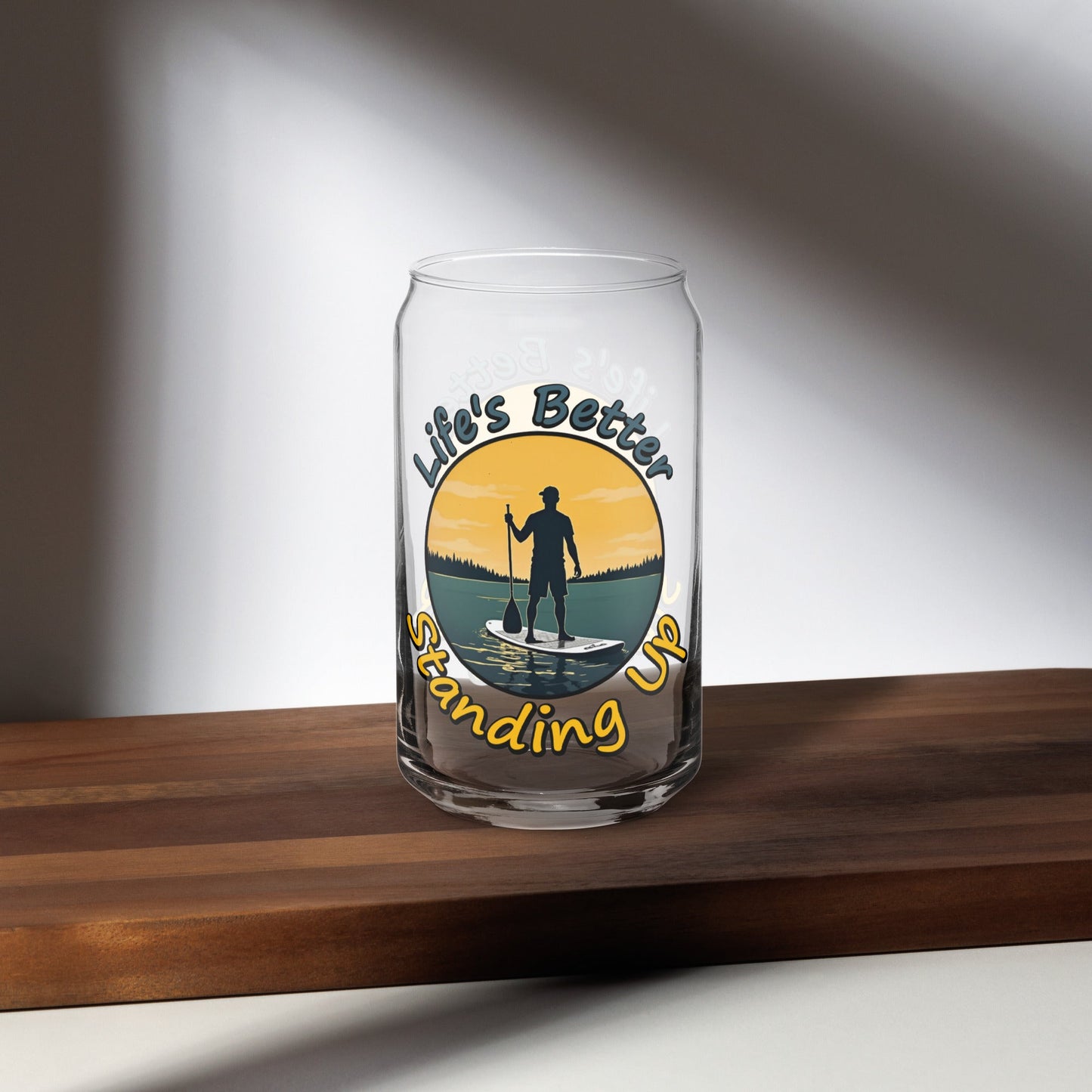 Paddle Boarding "Life's Better Standing Up" Can - Shaped Glass - Can - Shaped Glass - Discovery Co.