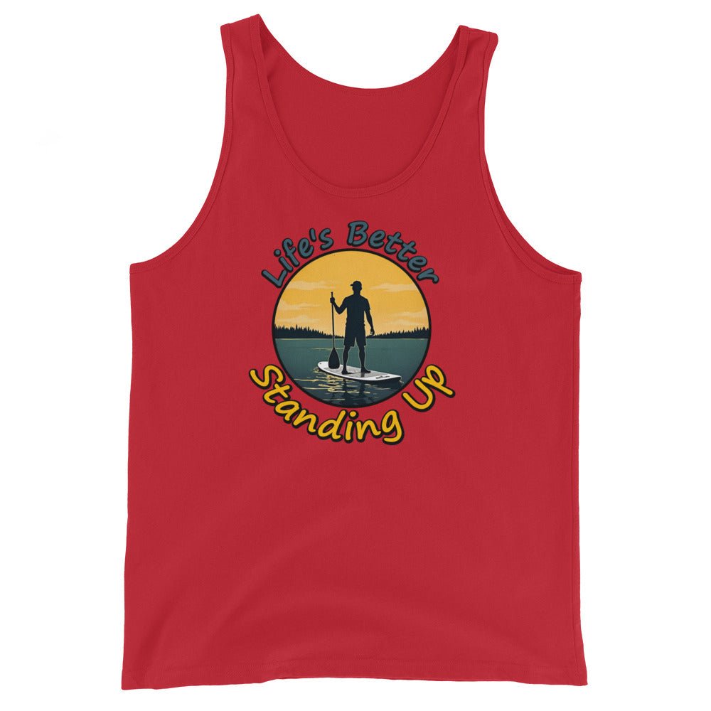 Paddle Boarding "Life's Better Standing Up" Men's Tank Top - Men's Shirts - Discovery Co.