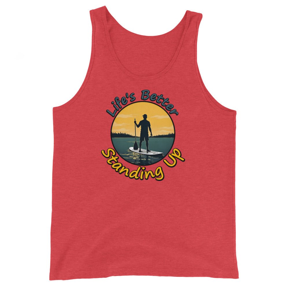 Paddle Boarding "Life's Better Standing Up" Men's Tank Top - Men's Shirts - Discovery Co.