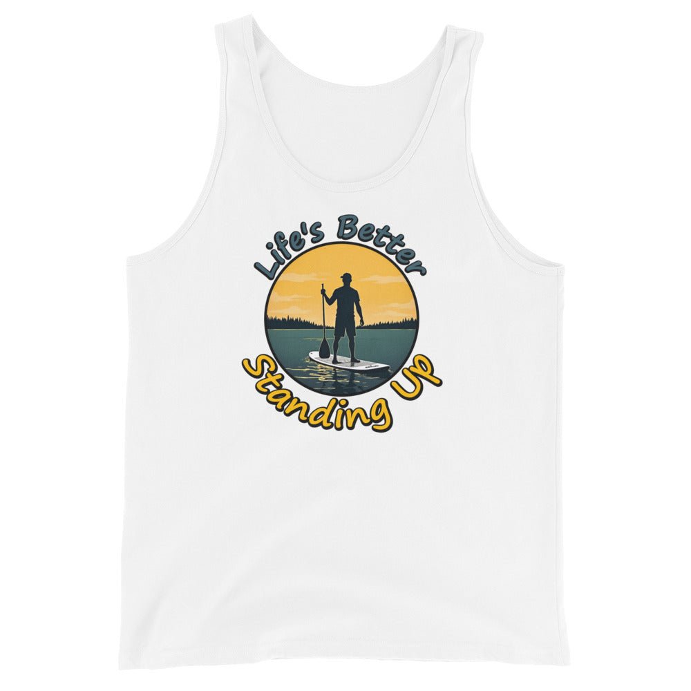 Paddle Boarding "Life's Better Standing Up" Men's Tank Top - Men's Shirts - Discovery Co.