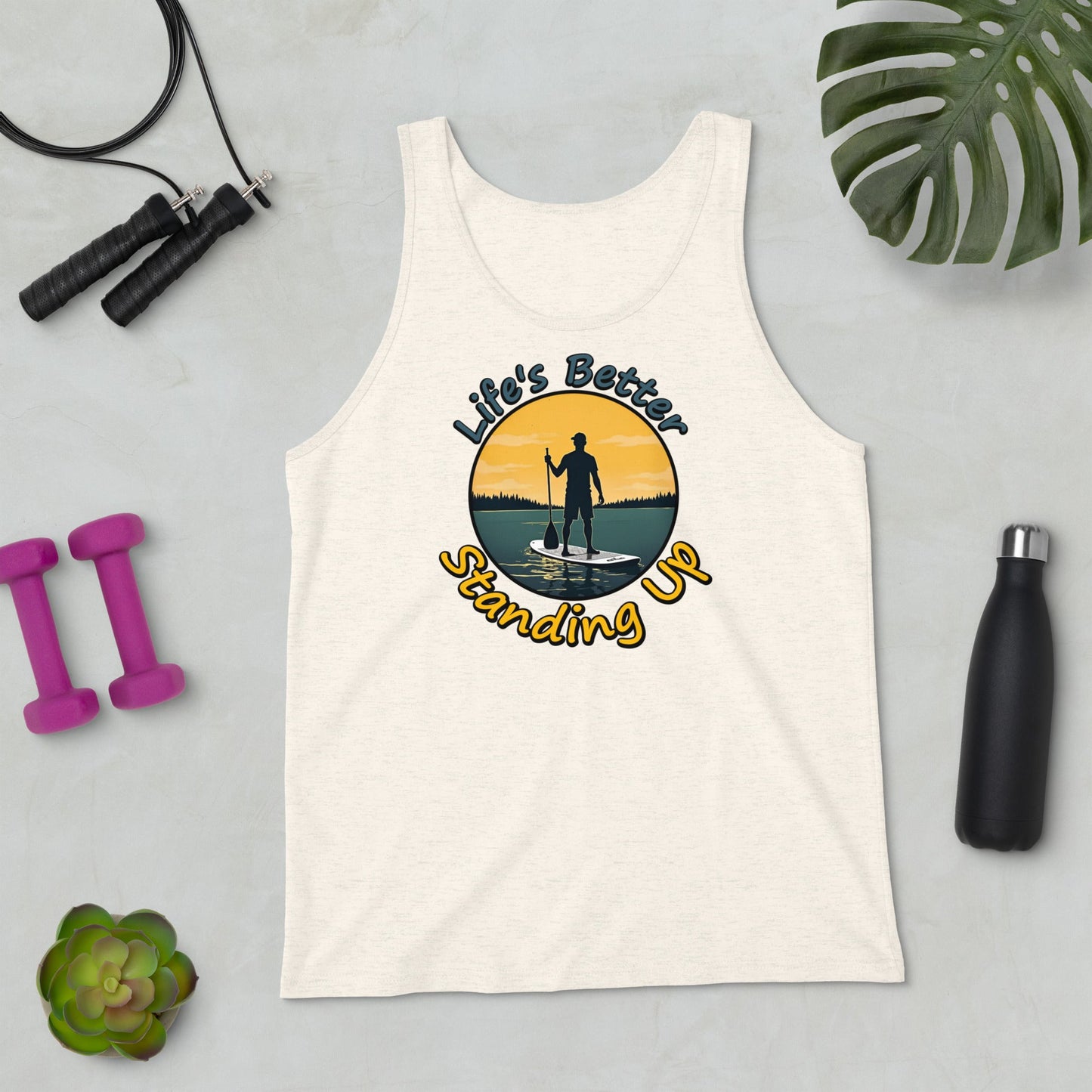 Paddle Boarding "Life's Better Standing Up" Men's Tank Top - Men's Shirts - Discovery Co.