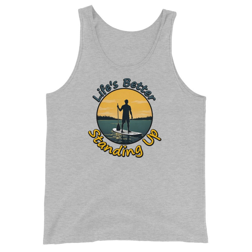 Paddle Boarding "Life's Better Standing Up" Men's Tank Top - Men's Shirts - Discovery Co.