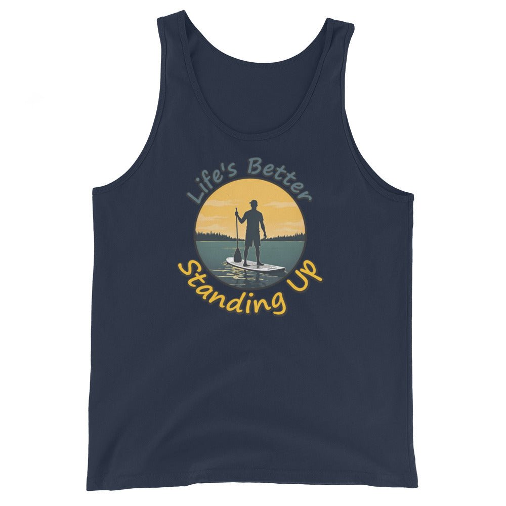Paddle Boarding "Life's Better Standing Up" Men's Tank Top - Men's Shirts - Discovery Co.