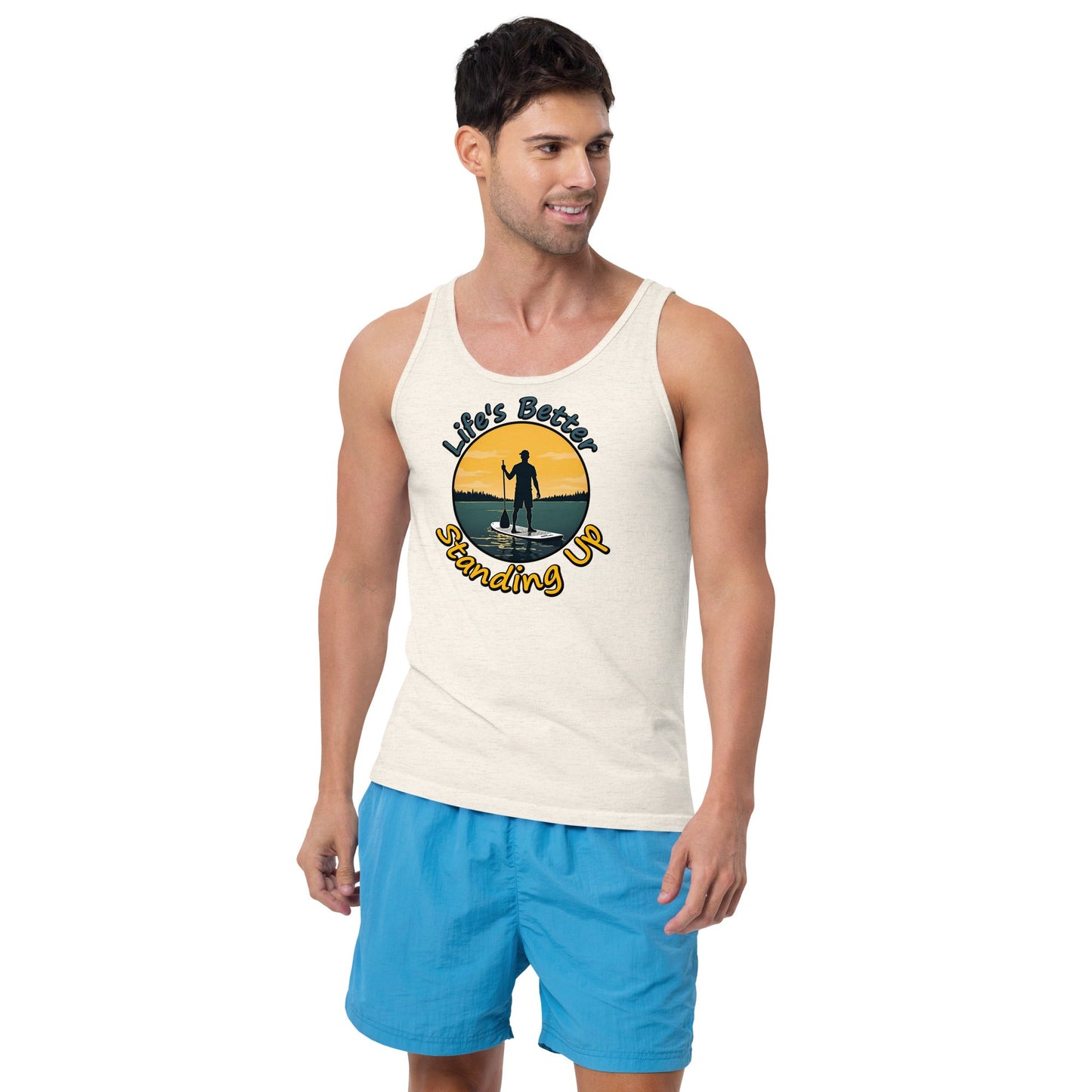 Paddle Boarding "Life's Better Standing Up" Men's Tank Top - Men's Shirts - Discovery Co.