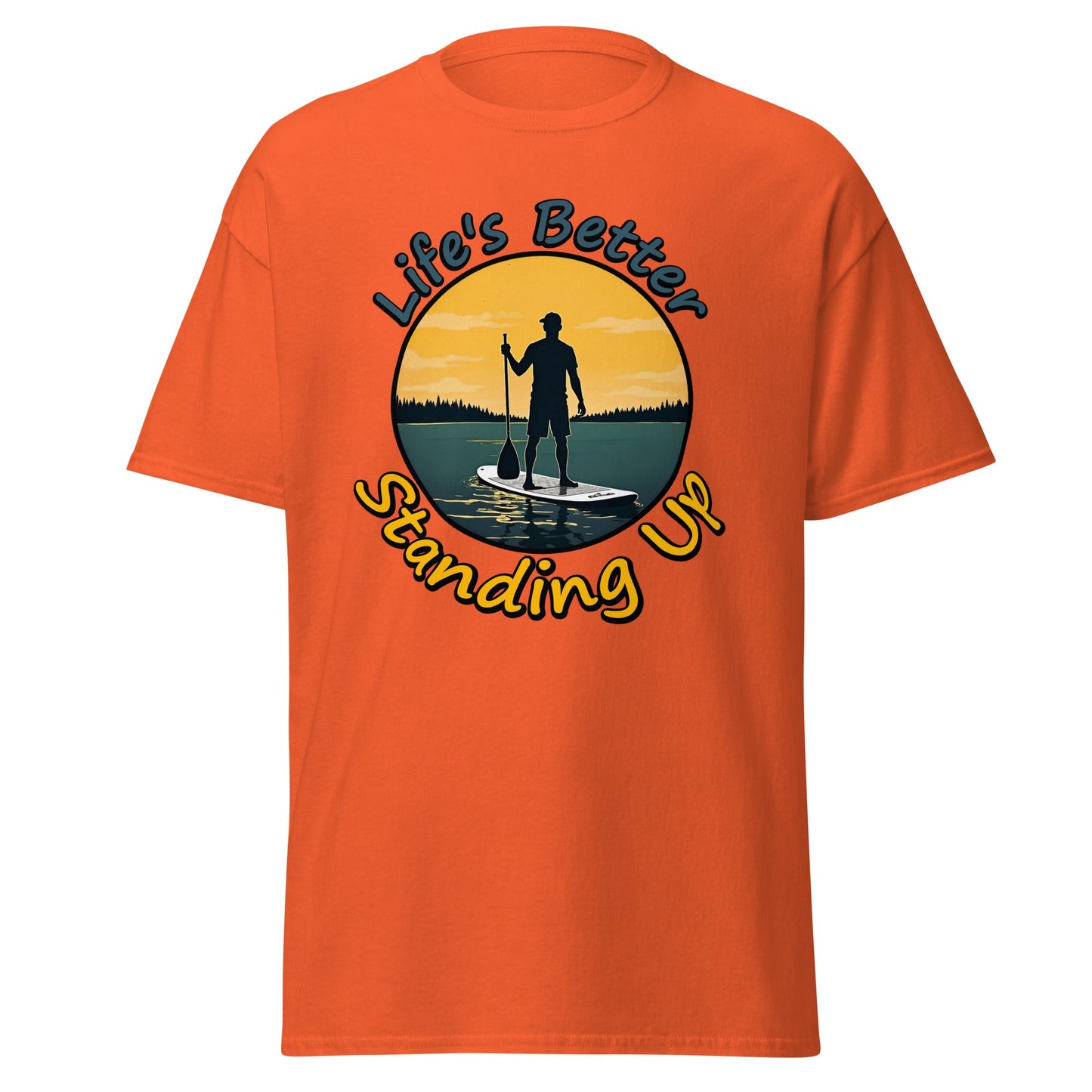 Paddle Boarding "Life's Better Standing Up" Men's (Unisex) Classic Tee - Men's Shirts - Discovery Co.