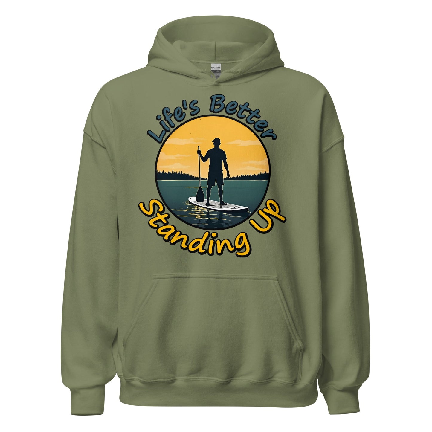 Paddle Boarding "Life's Better Standing Up" Men's (Unisex) Heavy Blend Hoodie - Hoodies - Discovery Co.