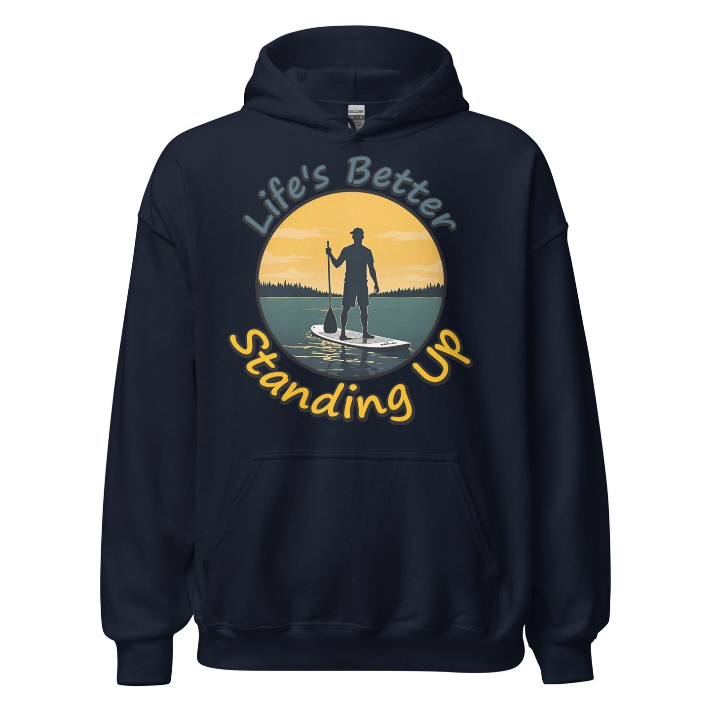Paddle Boarding "Life's Better Standing Up" Men's (Unisex) Heavy Blend Hoodie - Hoodies - Discovery Co.