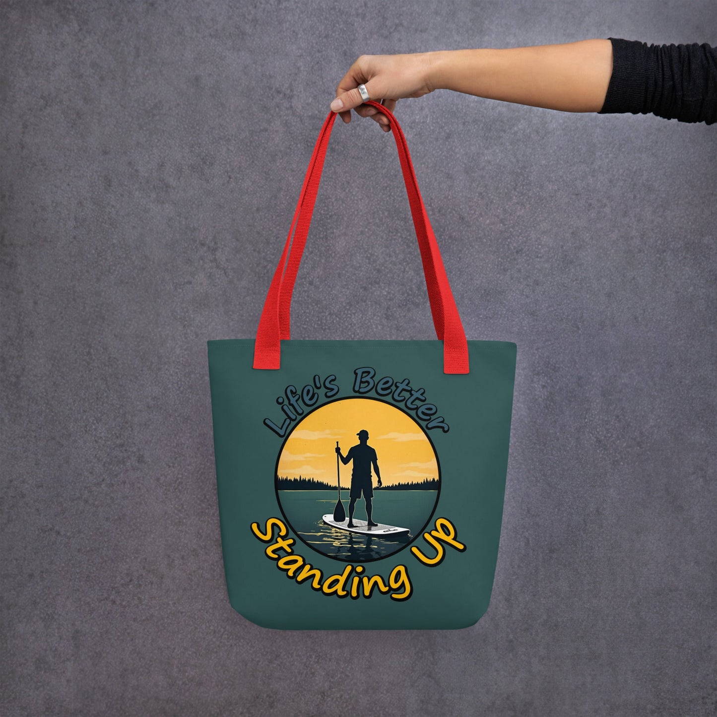 Paddle Boarding "Life's Better Standing Up" Tote Bag - Tote Bags - Discovery Co.