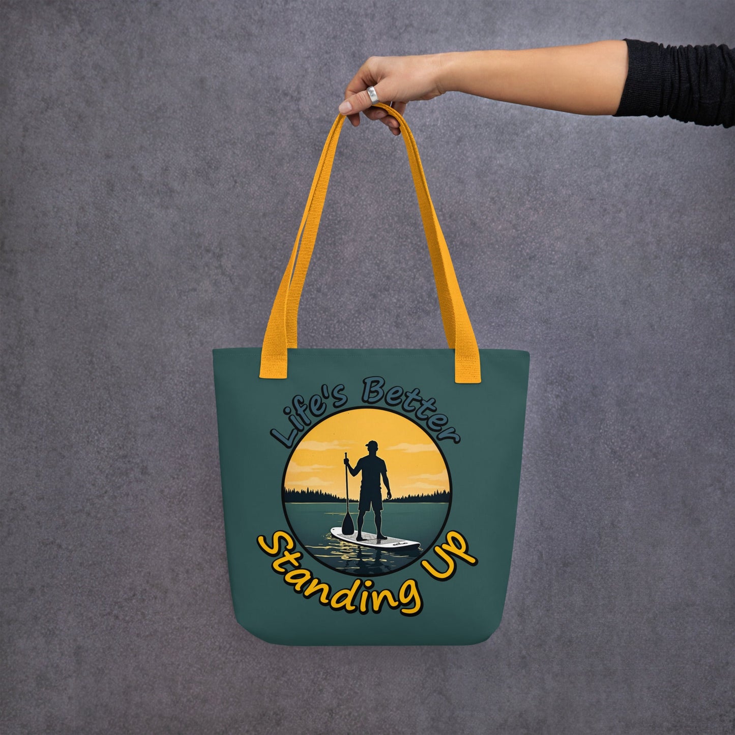 Paddle Boarding "Life's Better Standing Up" Tote Bag - Tote Bags - Discovery Co.