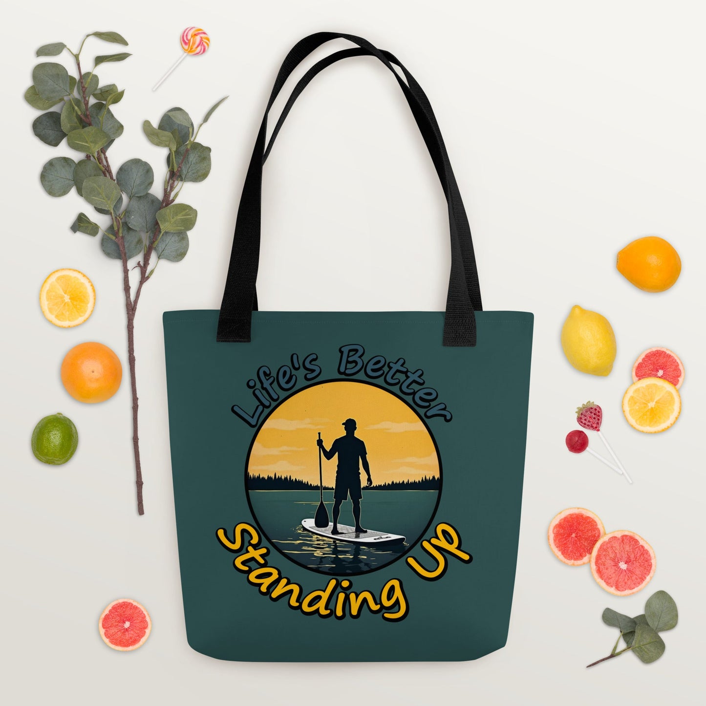 Paddle Boarding "Life's Better Standing Up" Tote Bag - Tote Bags - Discovery Co.