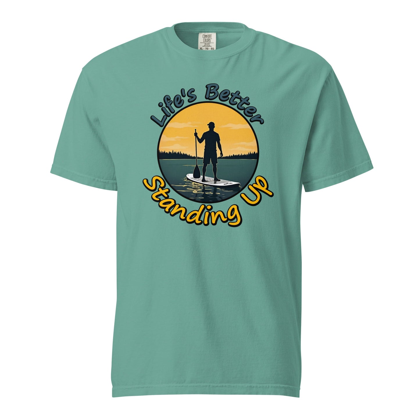 Paddle Boarding "Life's Better Standing Up" Women's (Unisex) Premium Tee - Women's Shirts - Discovery Co.
