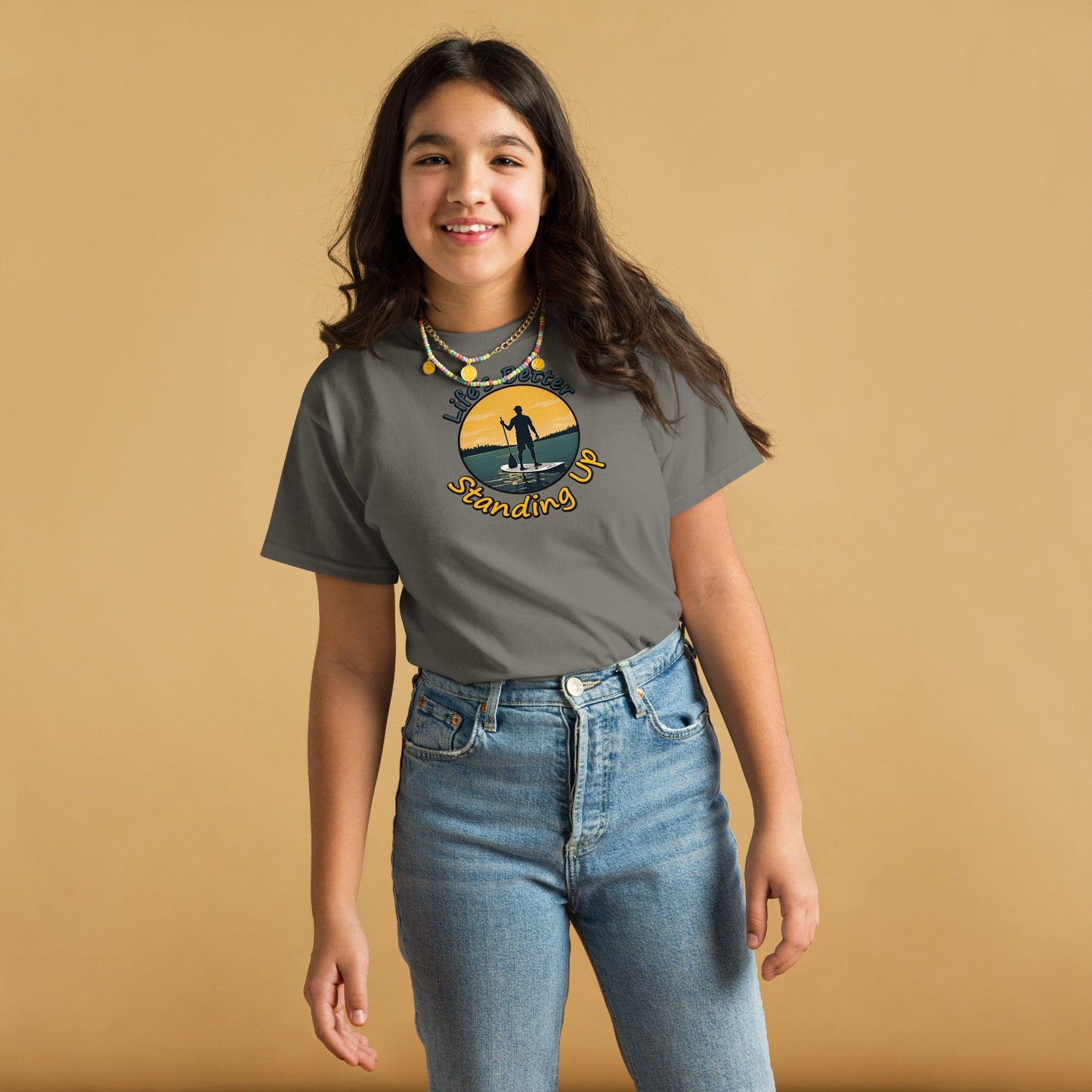Paddle Boarding "Life's Better Standing Up" Youth Classic Tee - Kid's & Youth Apparel - Discovery Co.