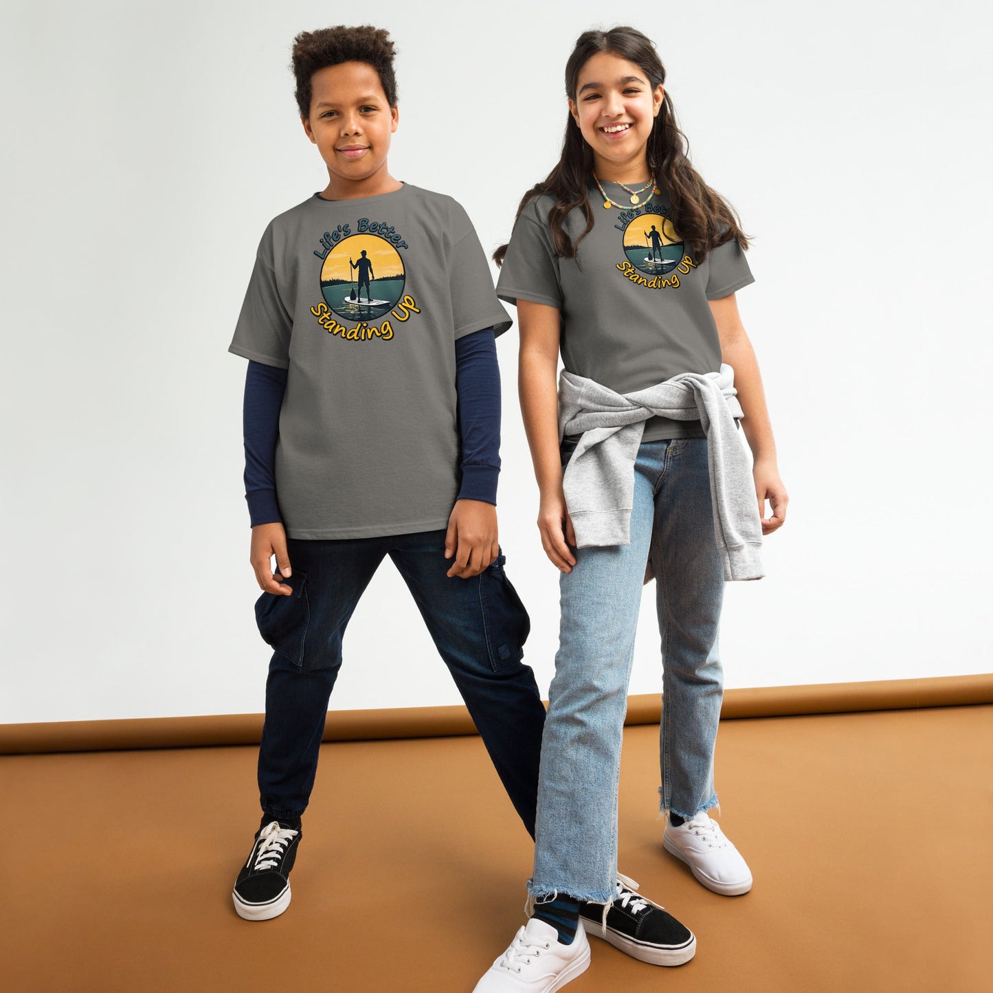 Paddle Boarding "Life's Better Standing Up" Youth Classic Tee - Kid's & Youth Apparel - Discovery Co.