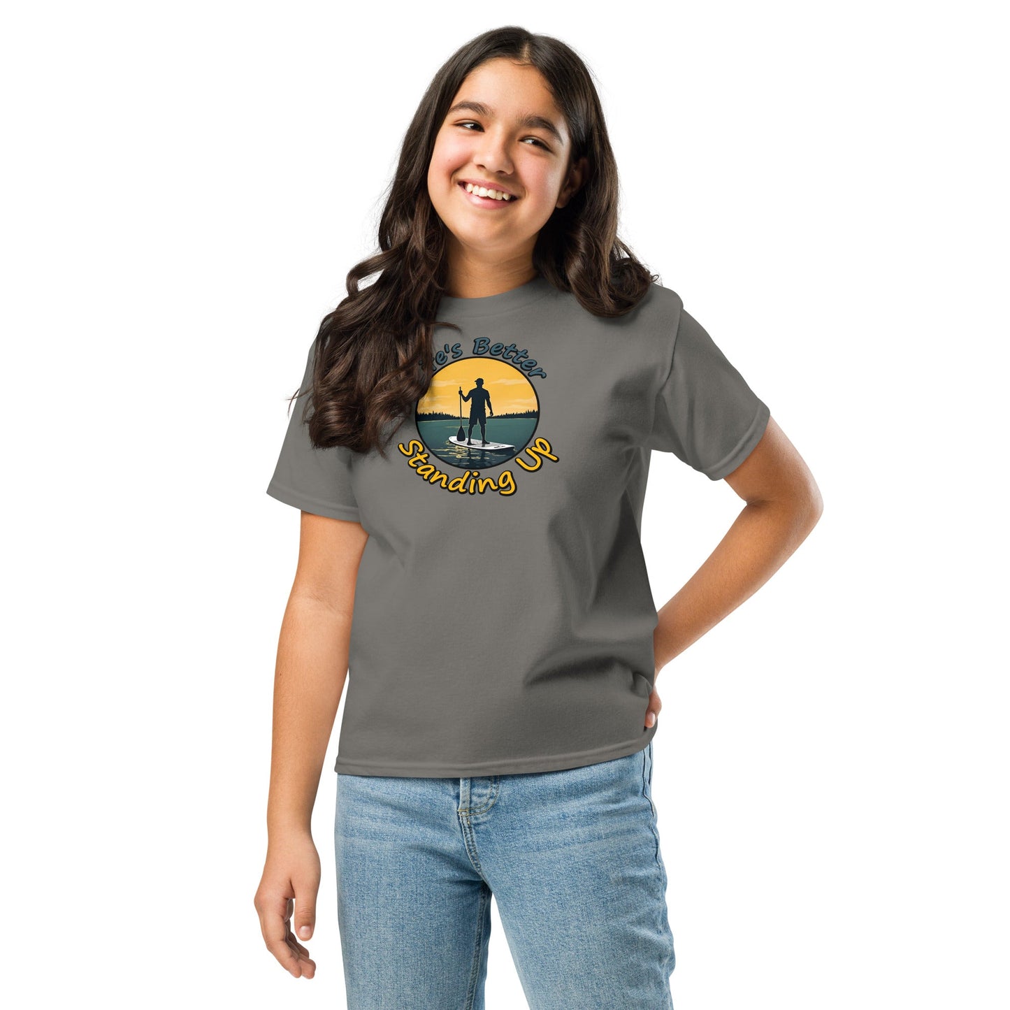 Paddle Boarding "Life's Better Standing Up" Youth Classic Tee - Kid's & Youth Apparel - Discovery Co.
