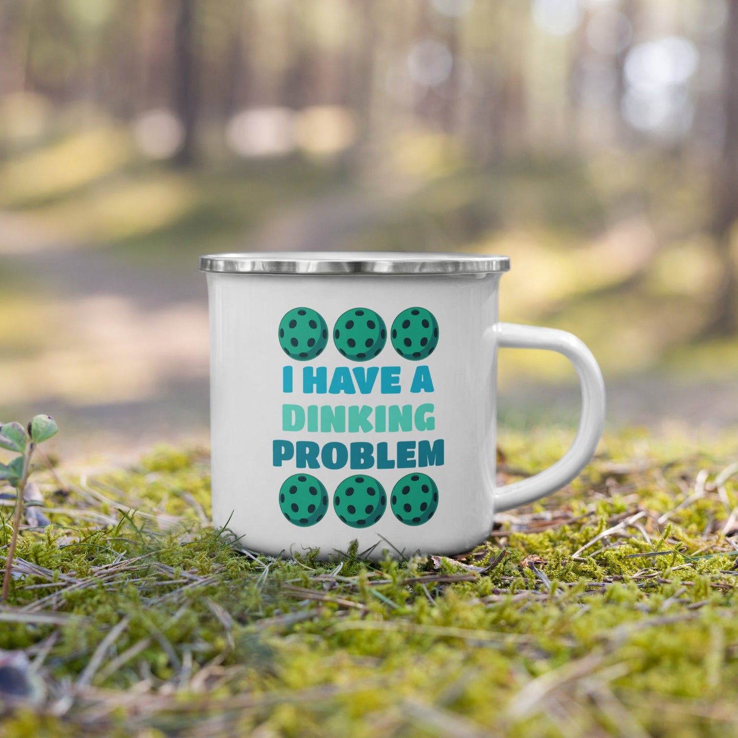 Pickleball "I Have A Dinking Problem" Enamel Mug - Mugs - Discovery Co.