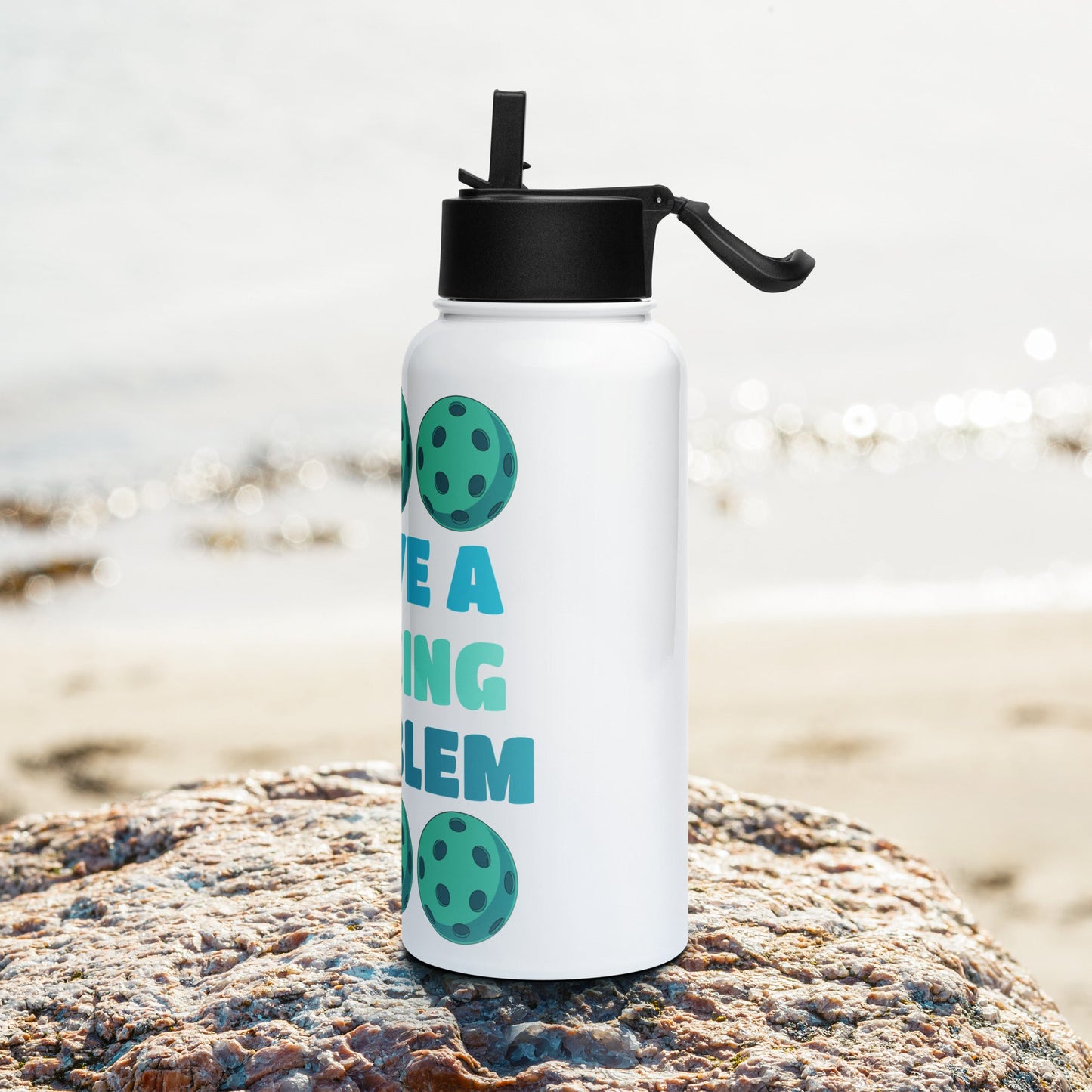Pickleball "I Have A Dinking Problem" Stainless Steel Water Bottle With Straw Lid - Stainless Steel Water Bottle With Straw Lid - Discovery Co.