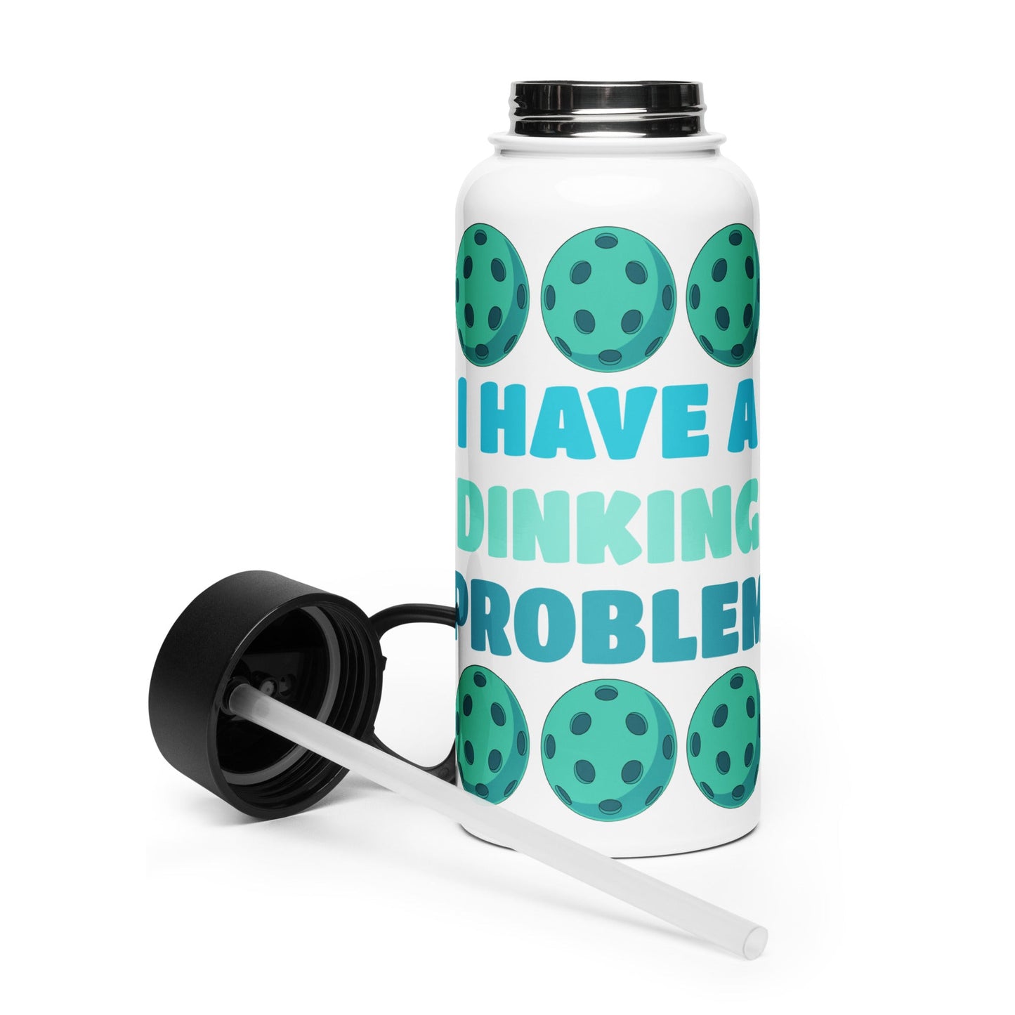 Pickleball "I Have A Dinking Problem" Stainless Steel Water Bottle With Straw Lid - Stainless Steel Water Bottle With Straw Lid - Discovery Co.