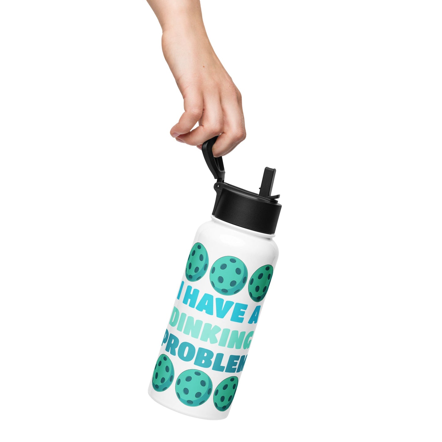Pickleball "I Have A Dinking Problem" Stainless Steel Water Bottle With Straw Lid - Stainless Steel Water Bottle With Straw Lid - Discovery Co.