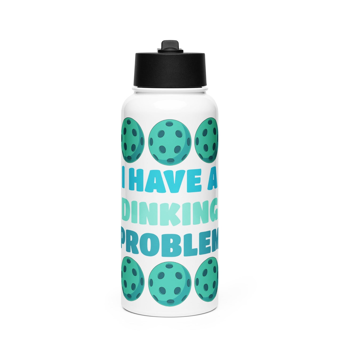 Pickleball "I Have A Dinking Problem" Stainless Steel Water Bottle With Straw Lid - Stainless Steel Water Bottle With Straw Lid - Discovery Co.