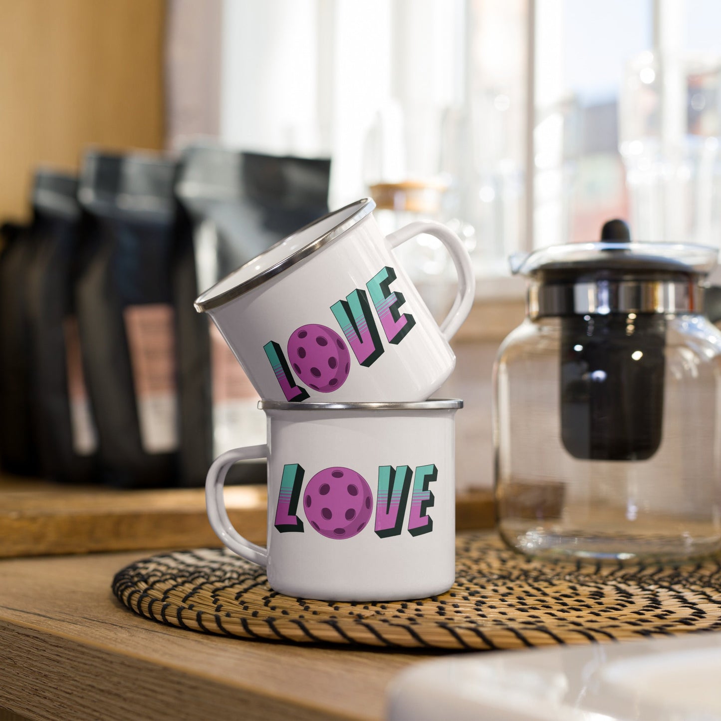 Pickleball Love Enamel Mug - Mugs - Discovery Co.