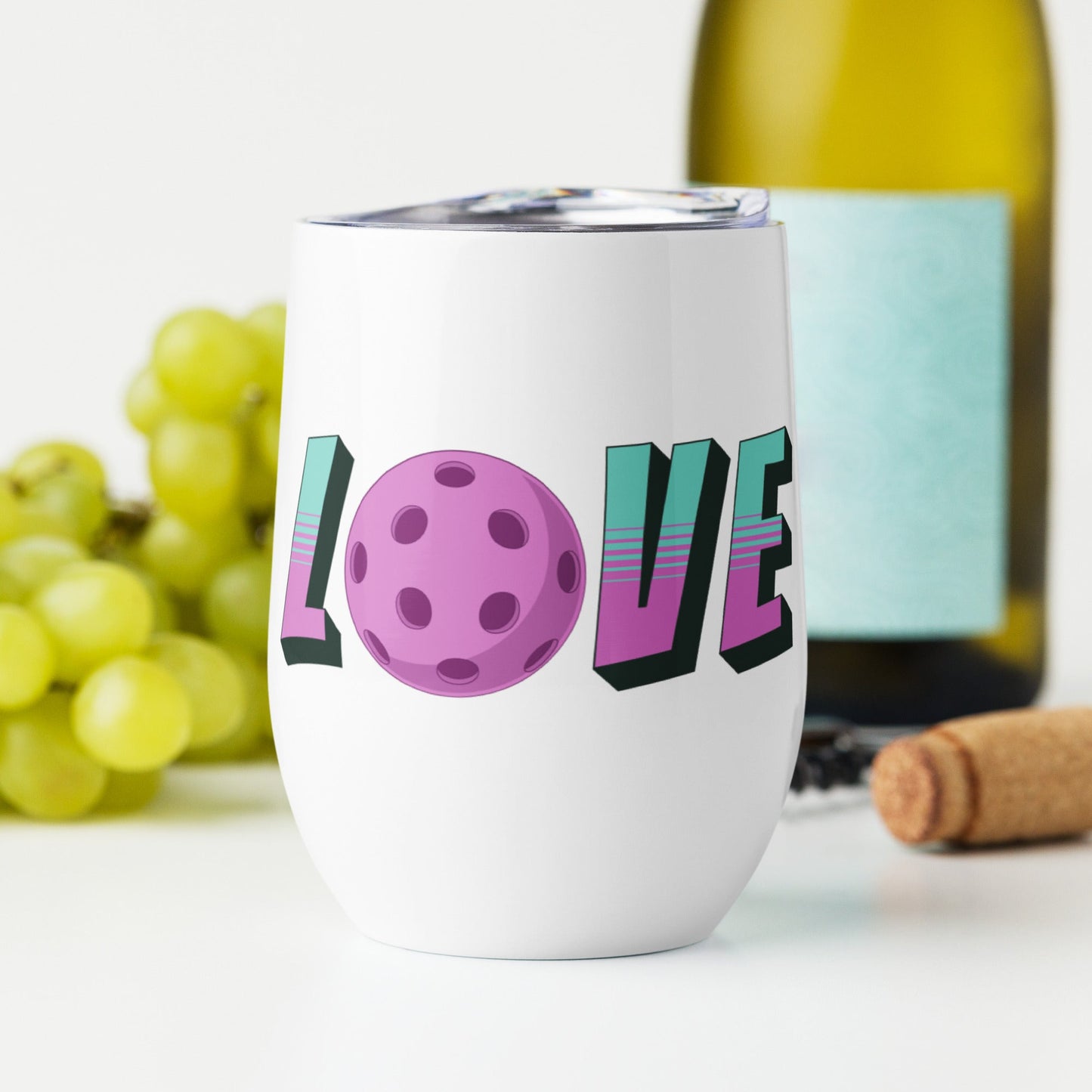 Pickleball Love Stainless Steel Wine Tumbler - Steel Tumbler - Discovery Co.