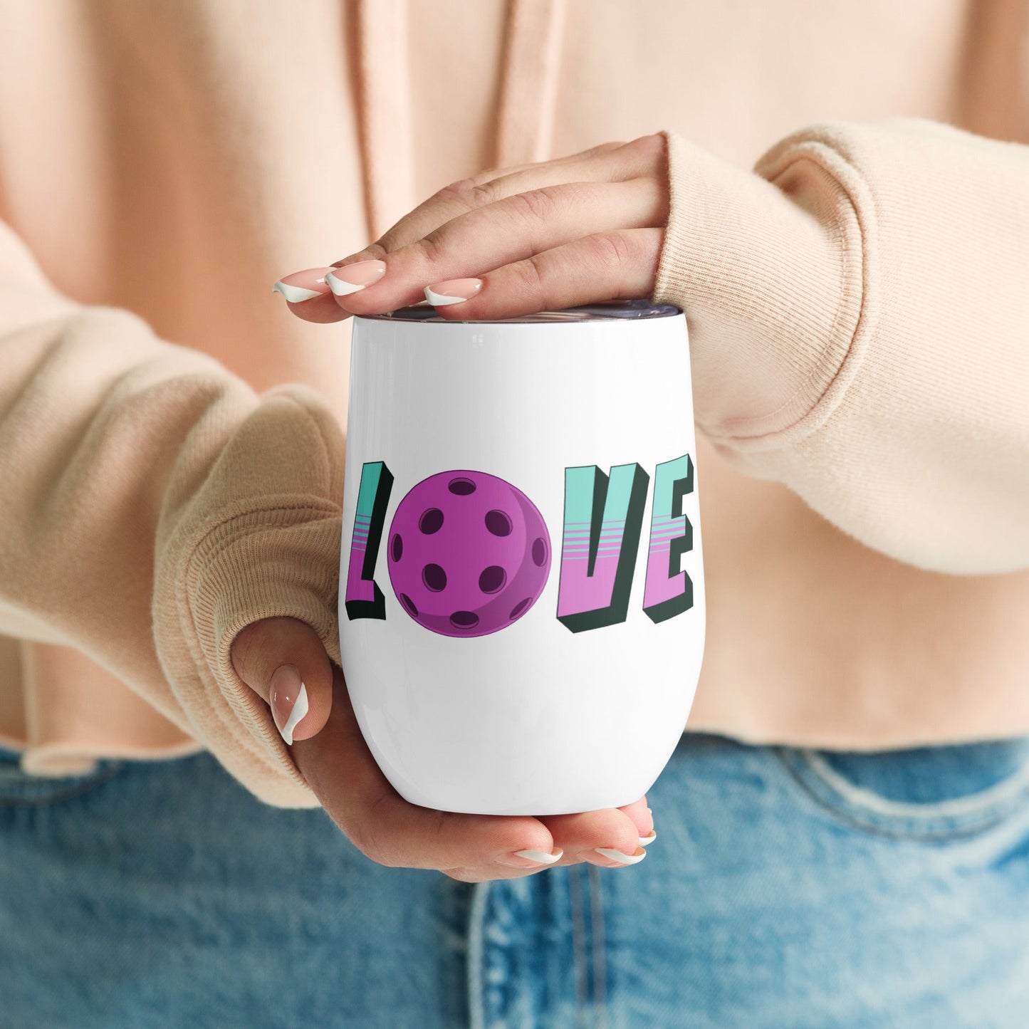 Pickleball Love Stainless Steel Wine Tumbler - Steel Tumbler - Discovery Co.